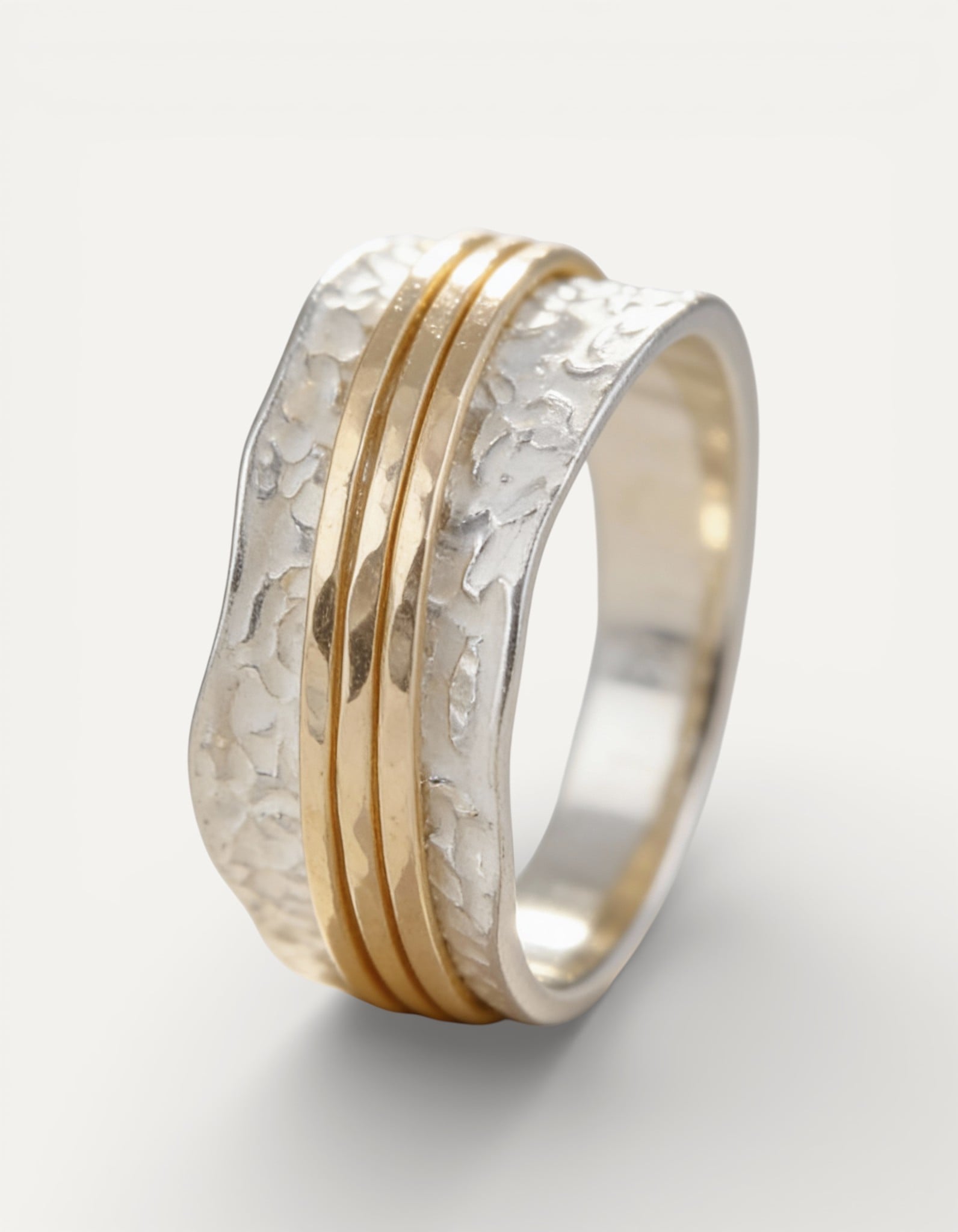 Vintage Delicate Gold and Silver Spinner Ring