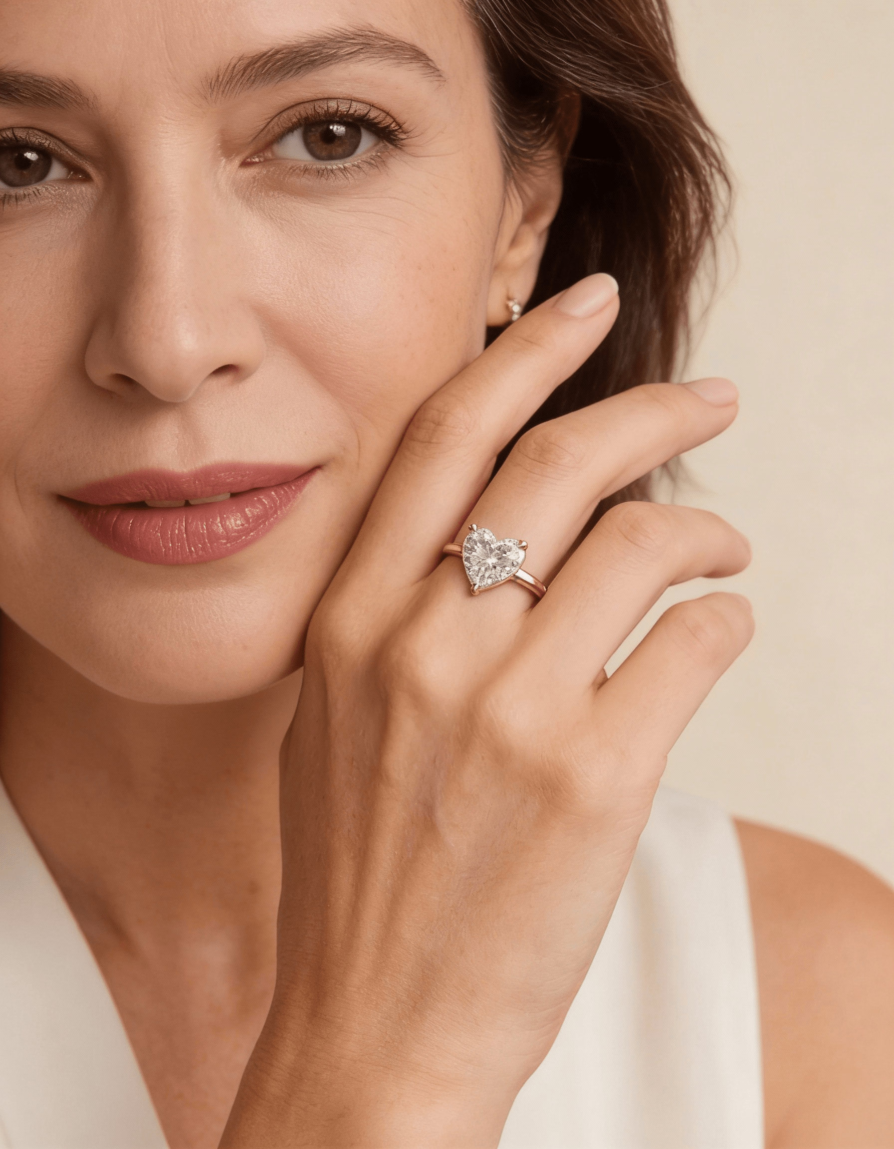 Delicate Cubic Zirconia Heart Ring