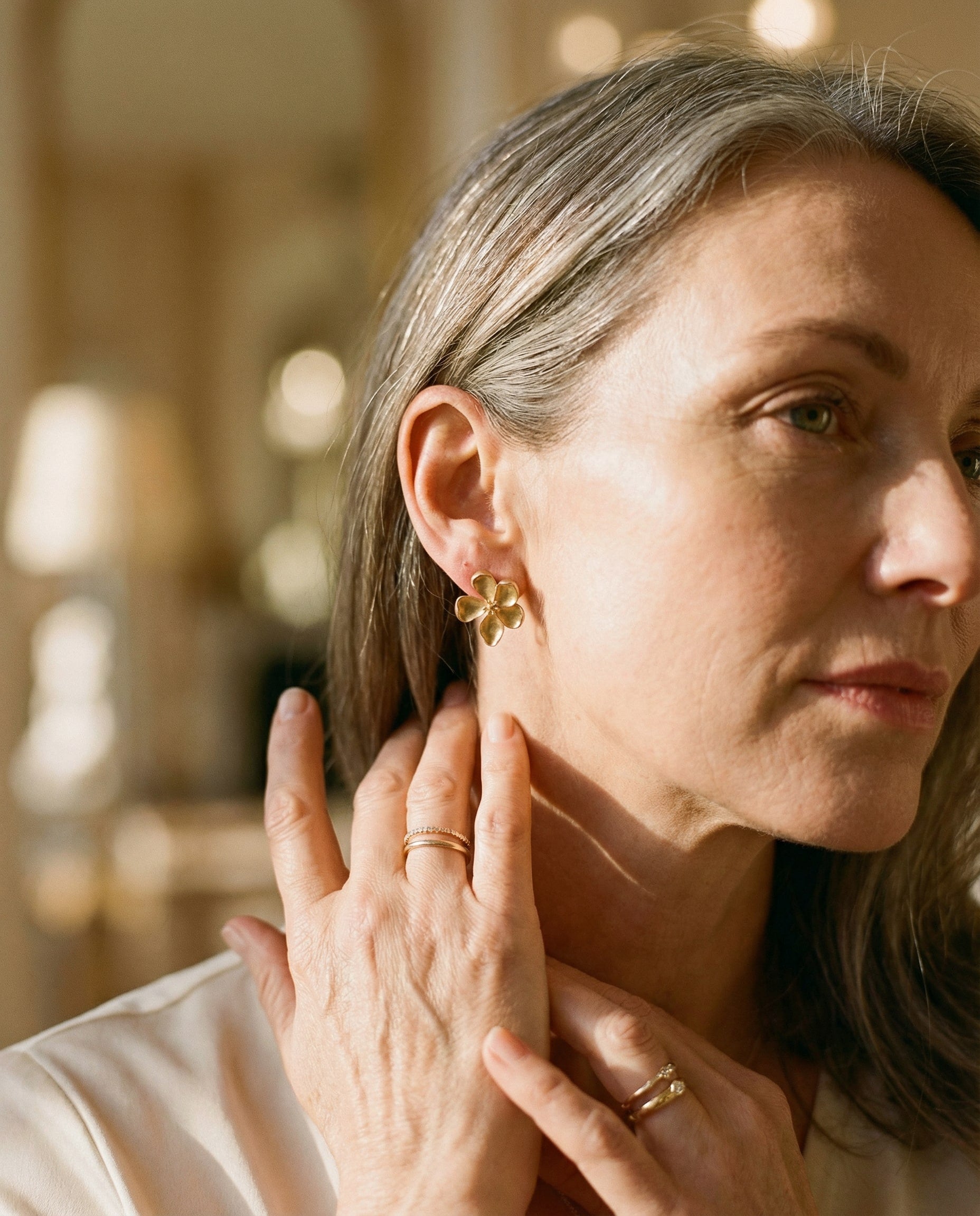 Gold Flower Earrings