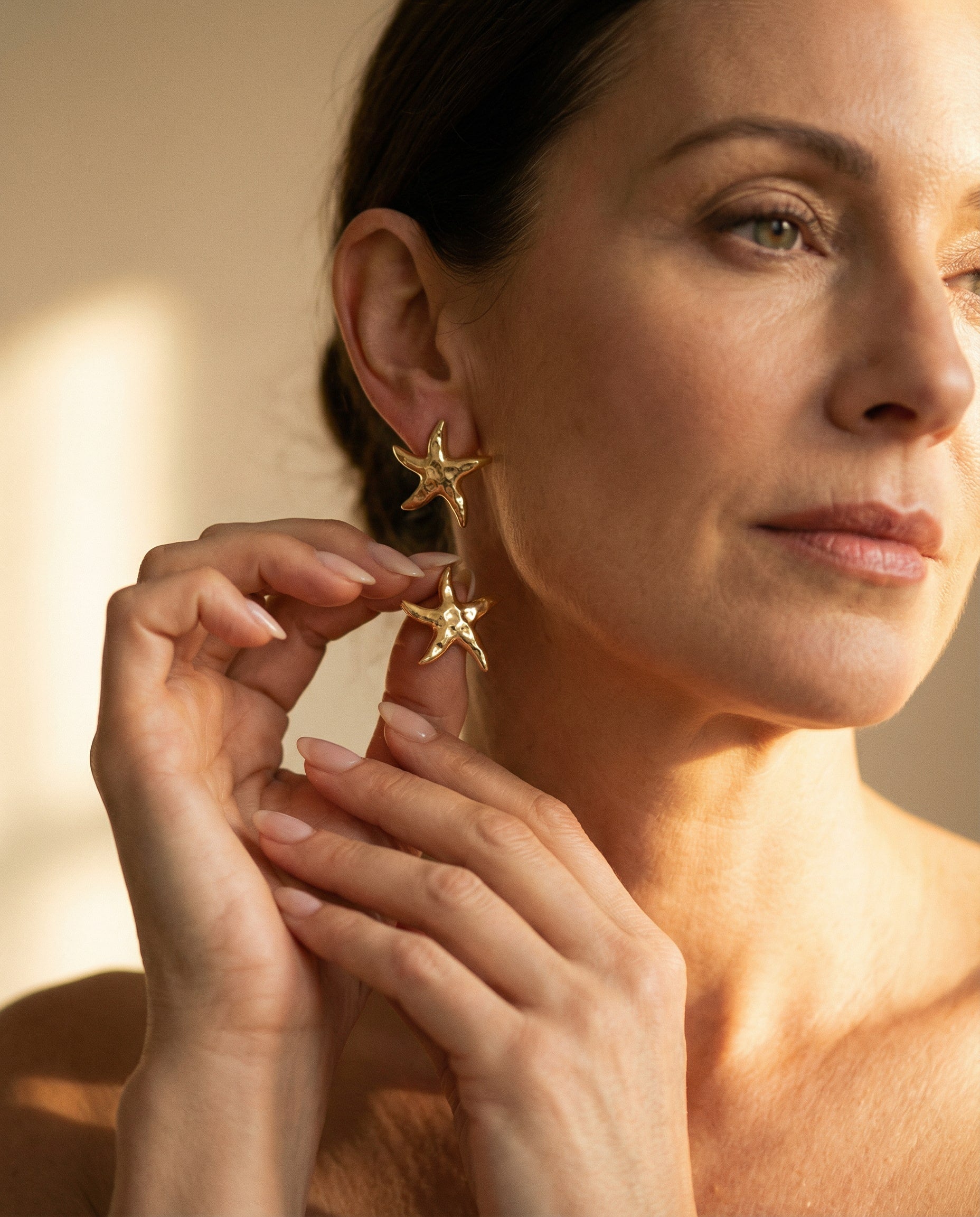 Gold Starfish Earrings