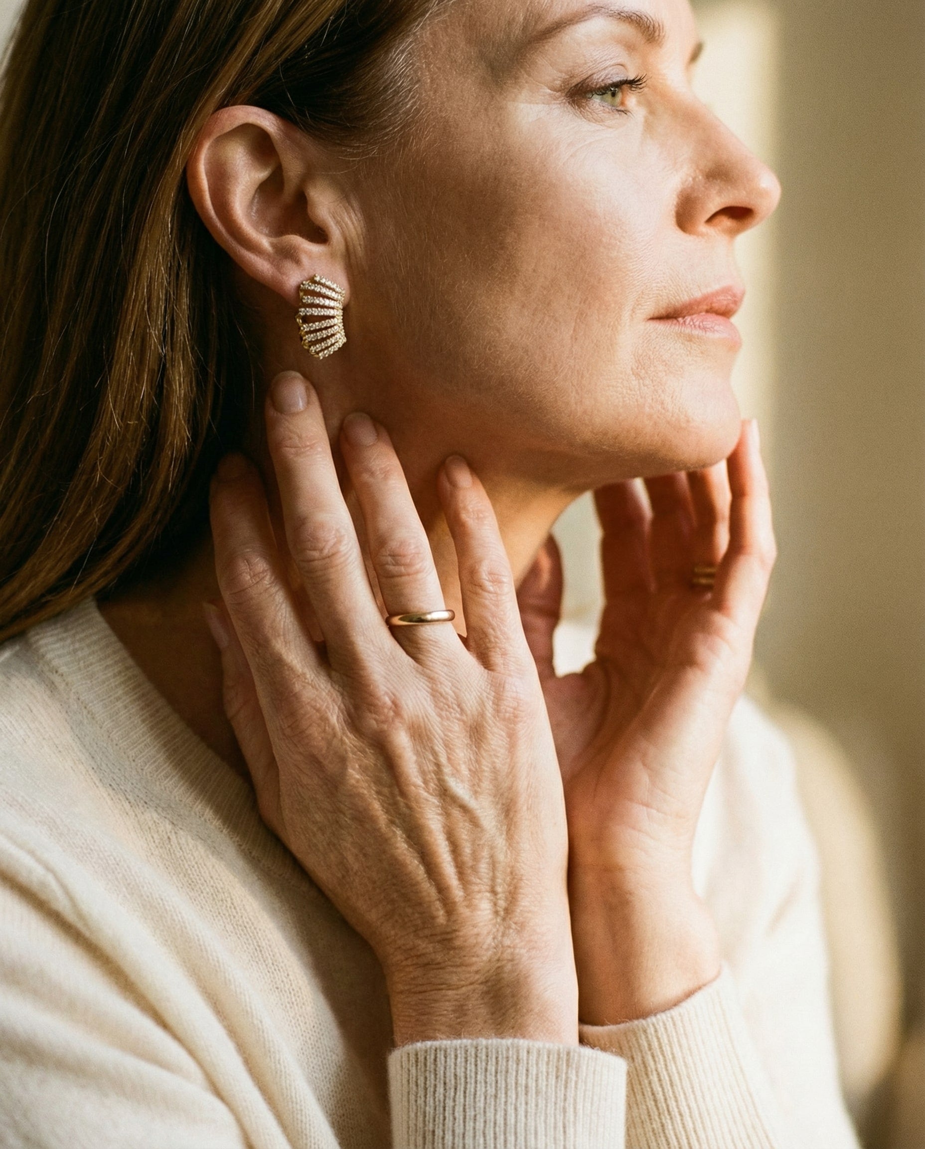 Gold Pearl Hoop Earrings
