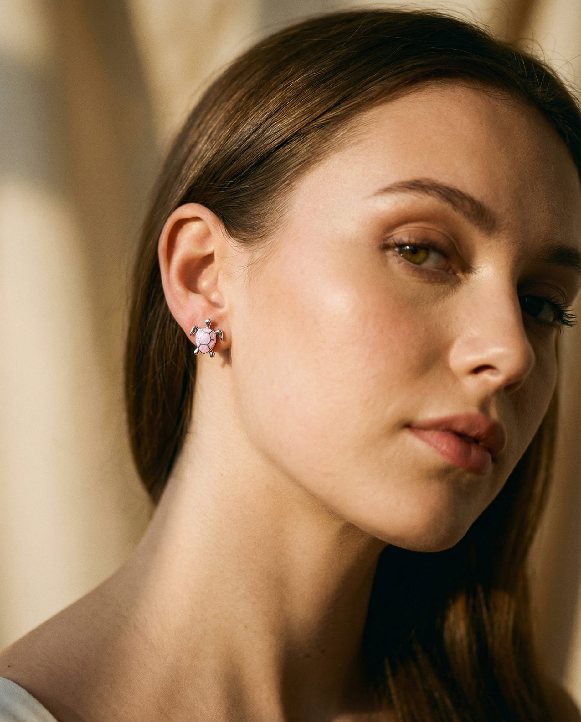 Sea Turtle Necklace and Earring Set in Opal and Silver