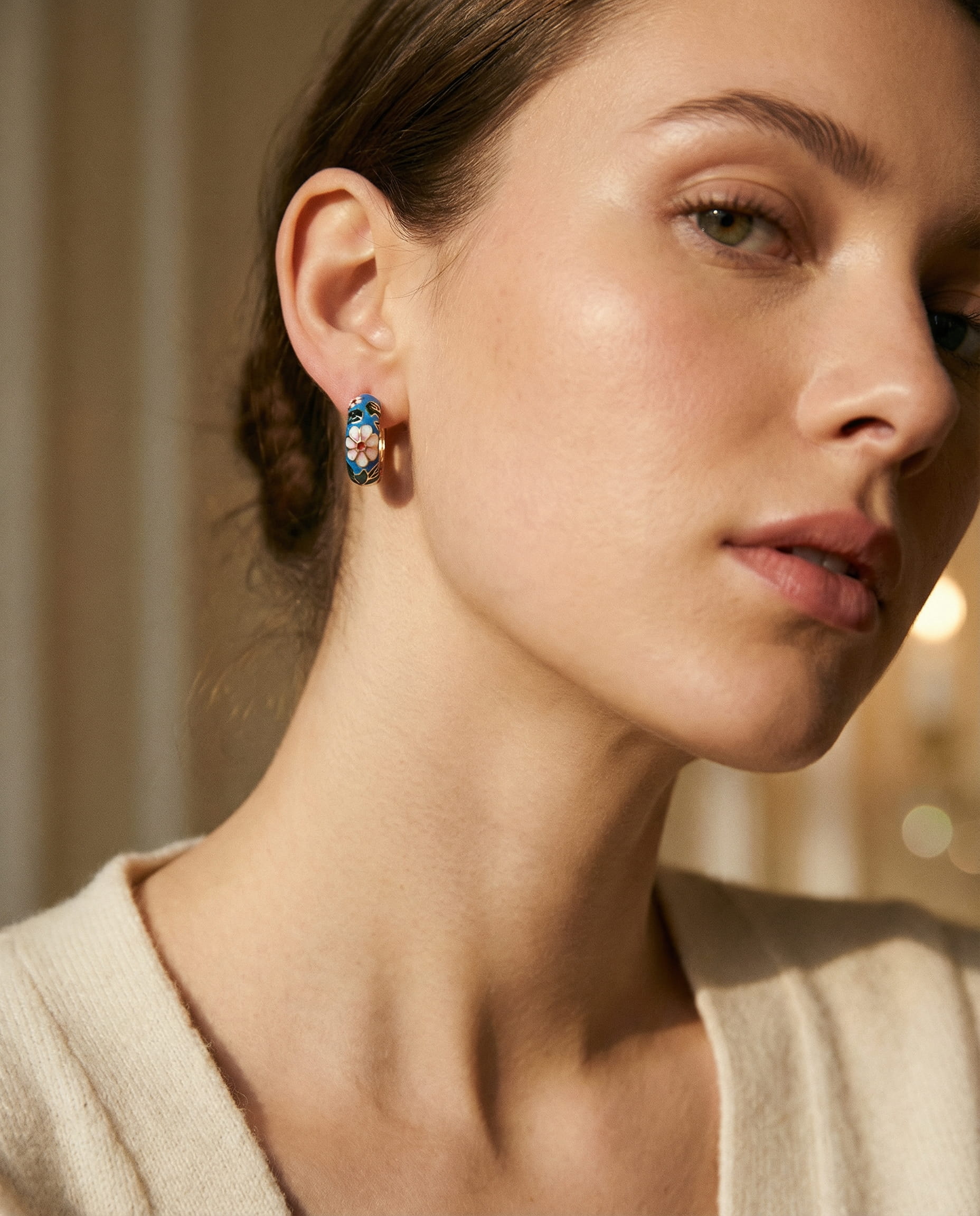 Luxury Black Floral Earrings