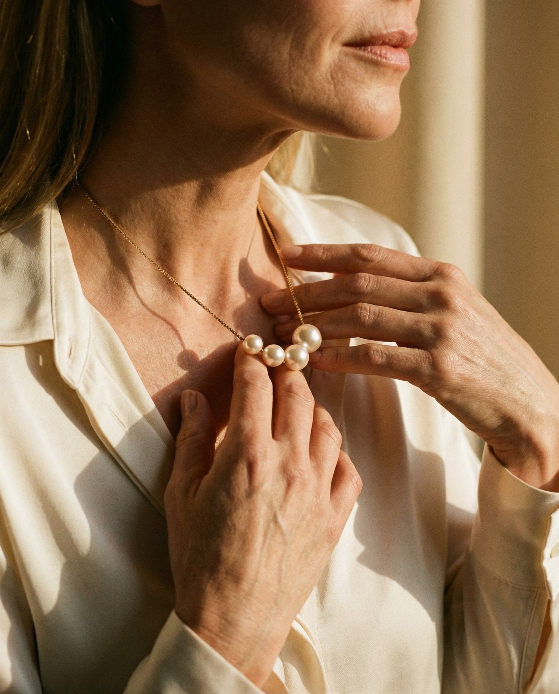 Gold Freshwater Pearl Necklace