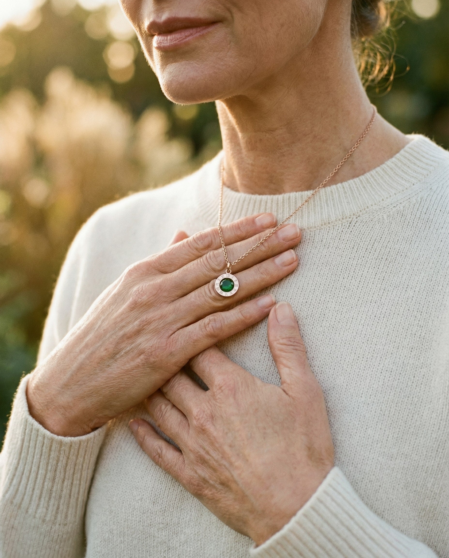 Gold Emerald Necklace