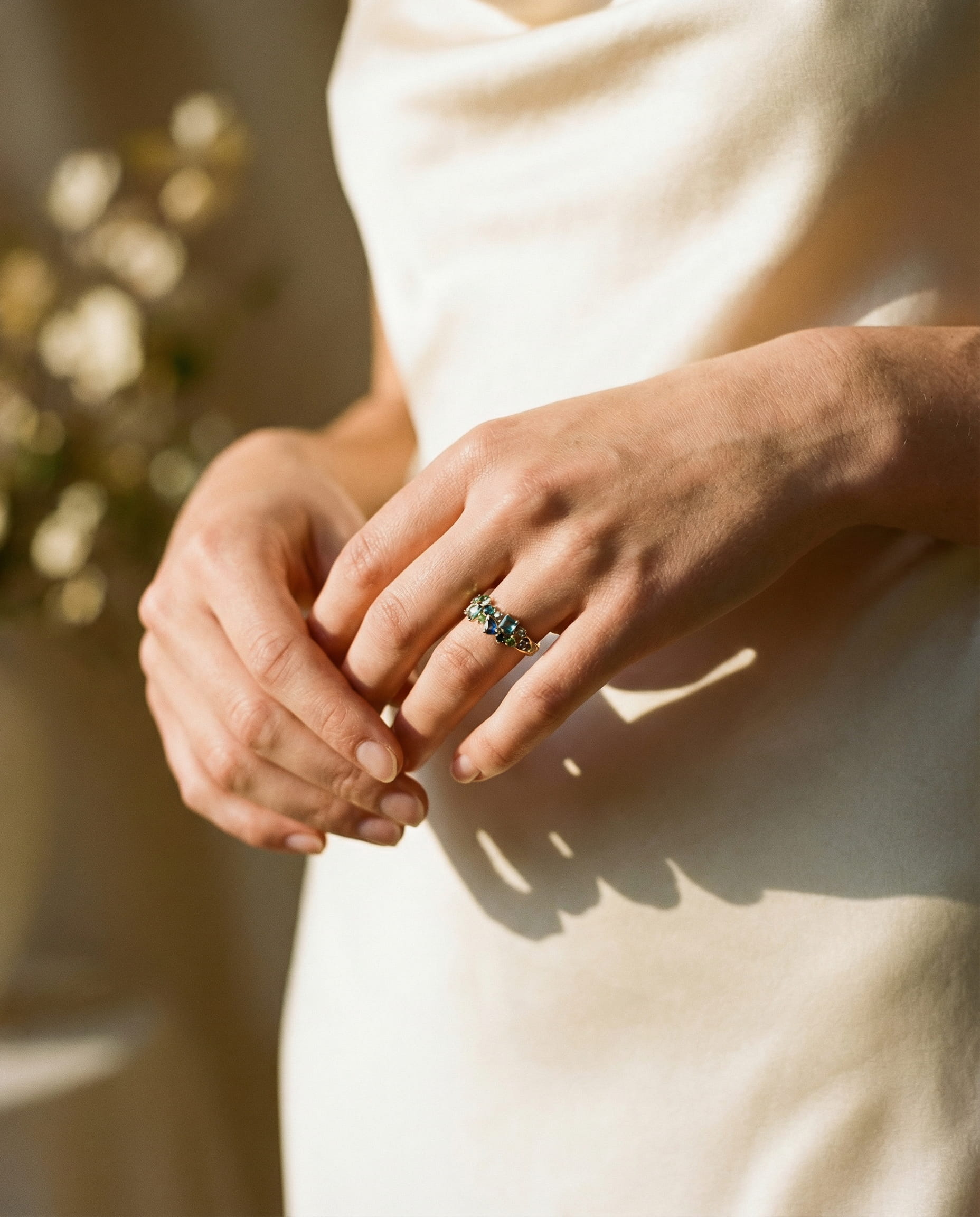 Vintage Gold Multicoloured Gemstone Ring