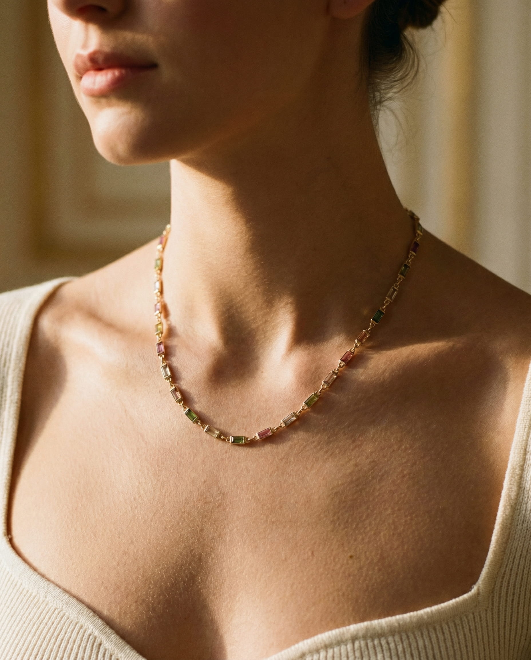 Isabella Multicoloured CZ Stone Necklace