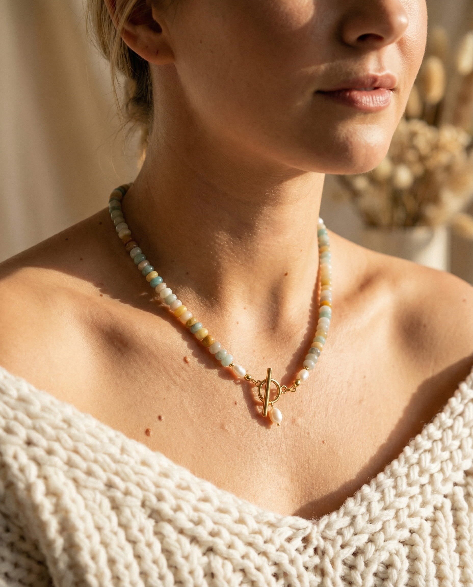 Vintage Gold Stone Necklace