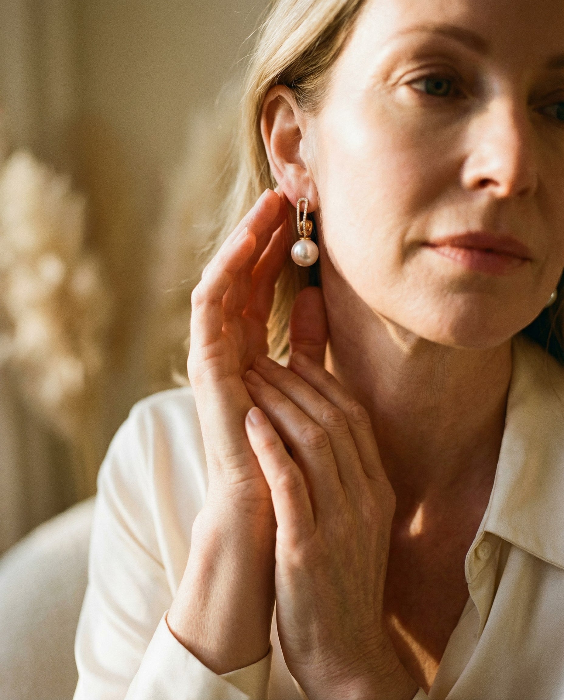 Elegant Pearl Cubic Zirconia Earrings