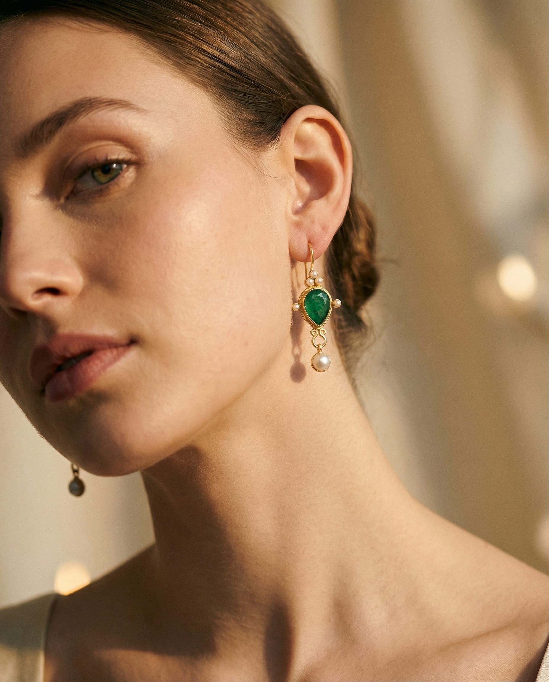 Vintage Ruby and Pearl Earrings