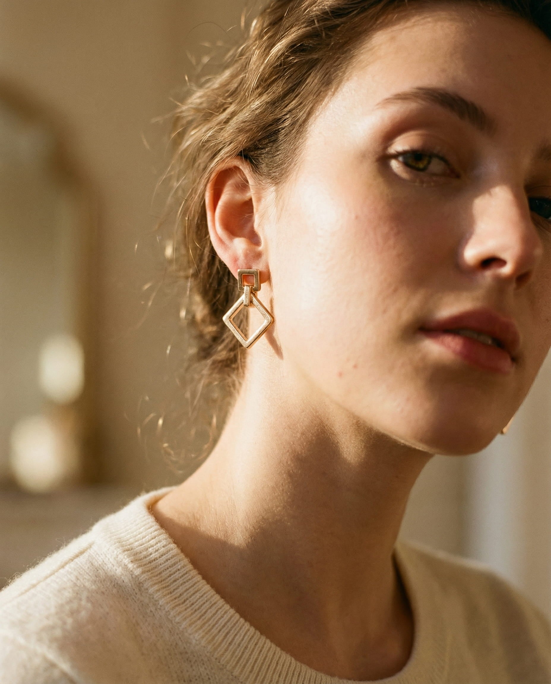 Gold-Plated Multi-Layer Earrings