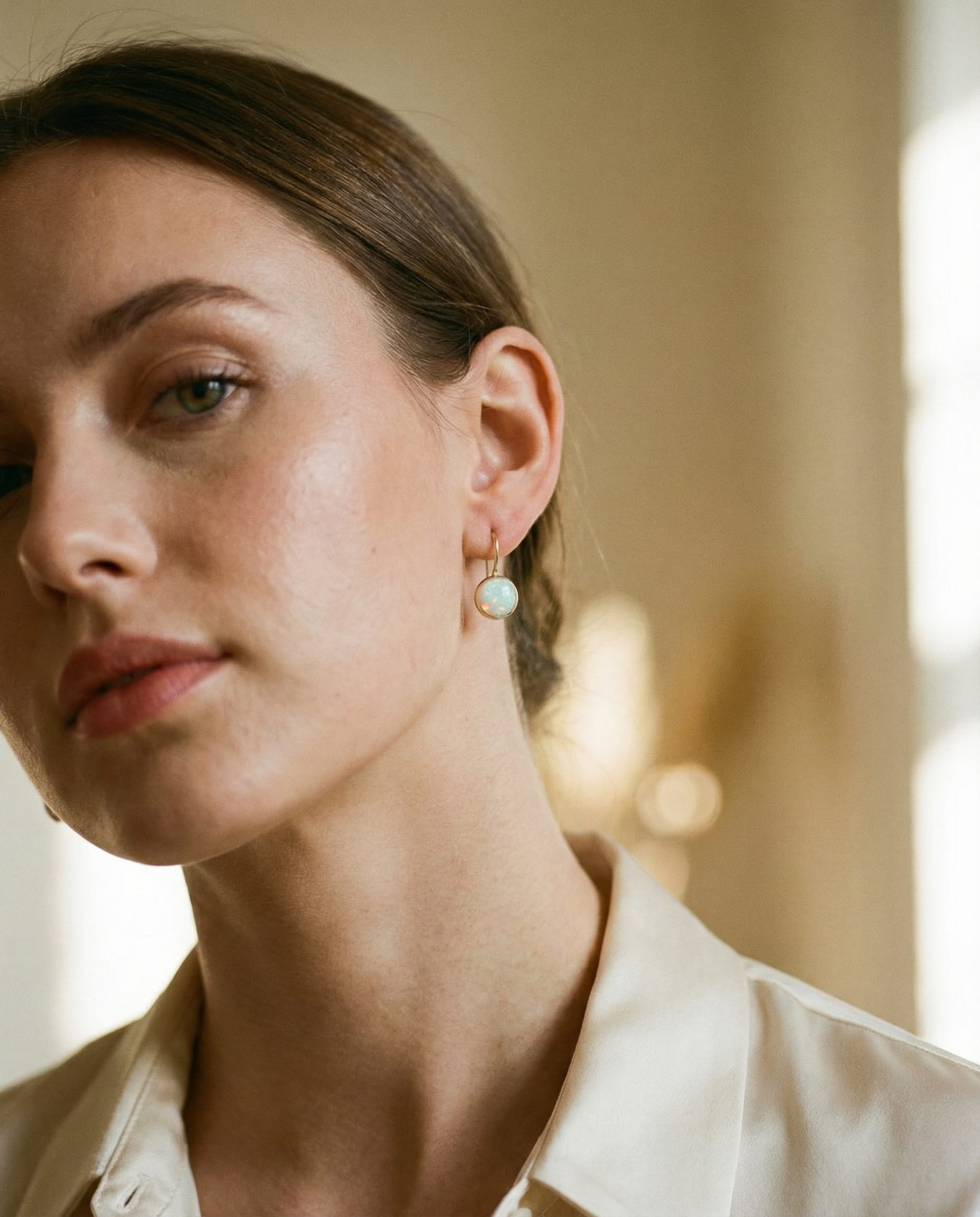 Vintage White Opal Earrings