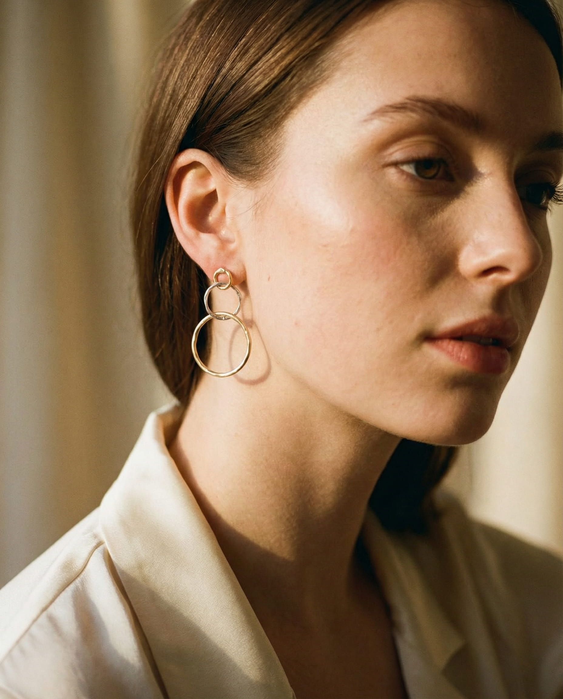 Vintage Gold and Silver Hoop Earrings