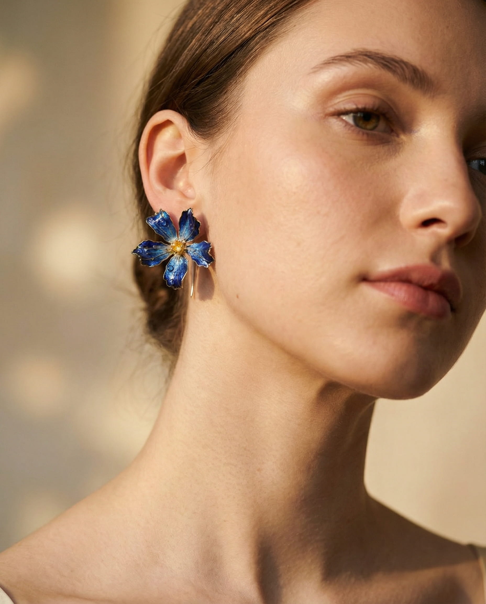 Vintage Blue Flower Earrings