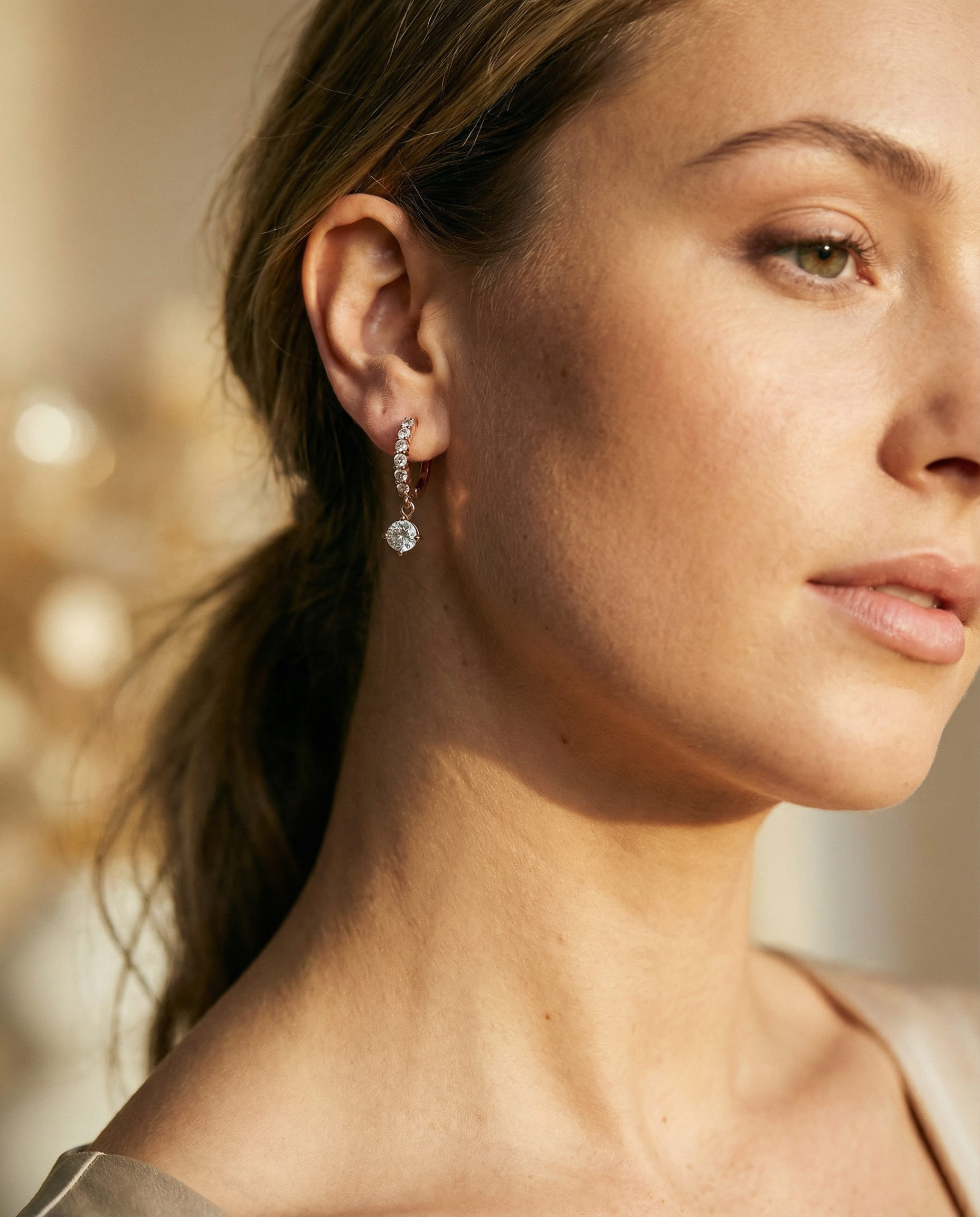 Elegant White Cubic Zirconia Earrings