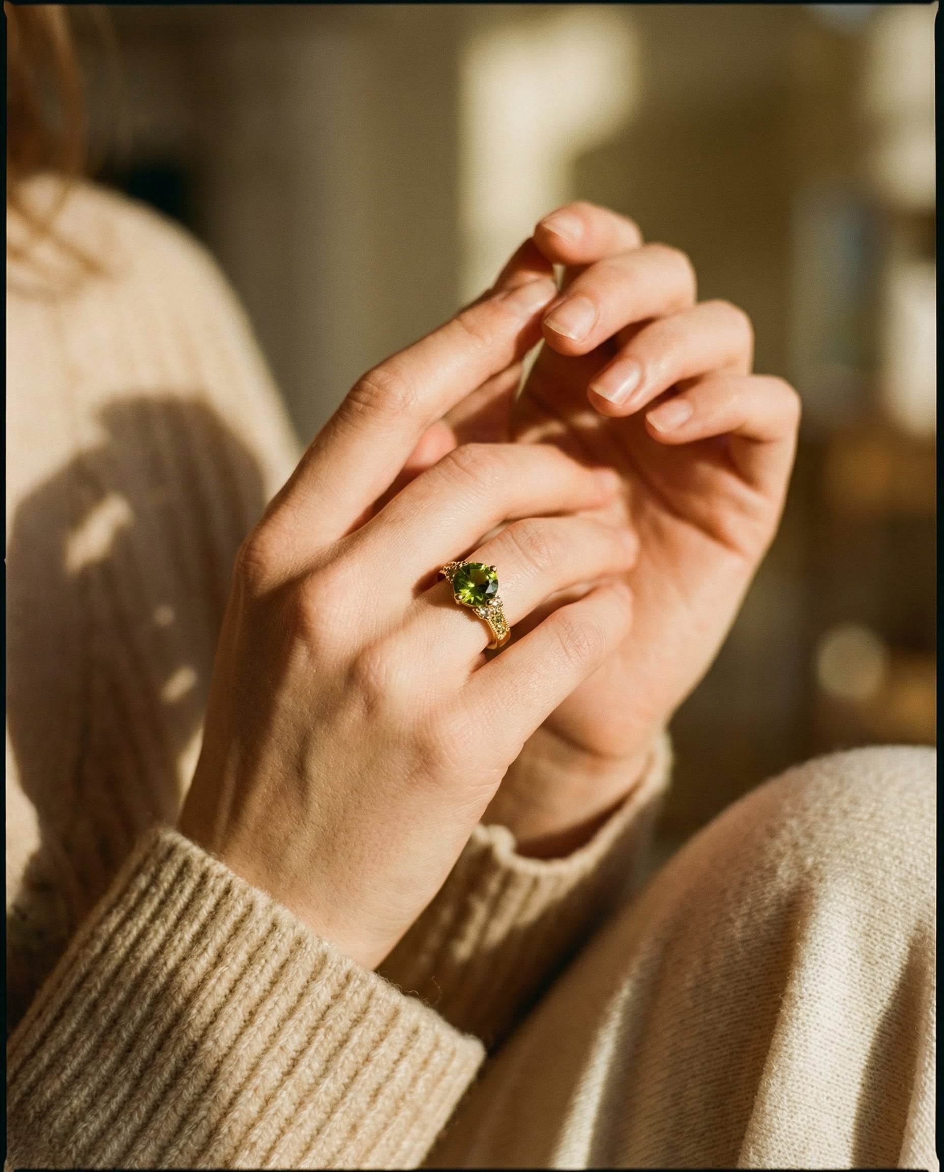 Yellow Quartz and Gold Ring