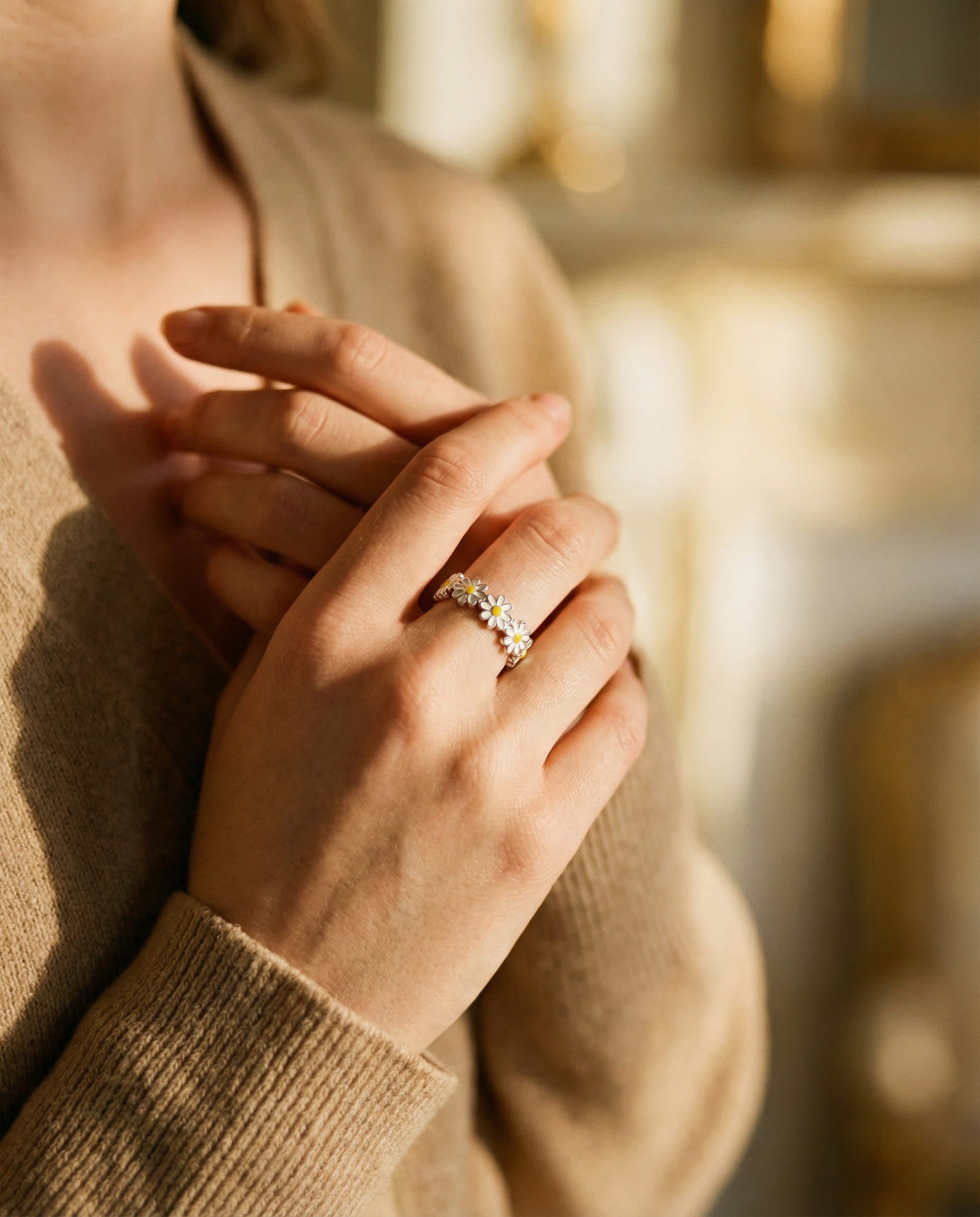 Silver Daisy Ring