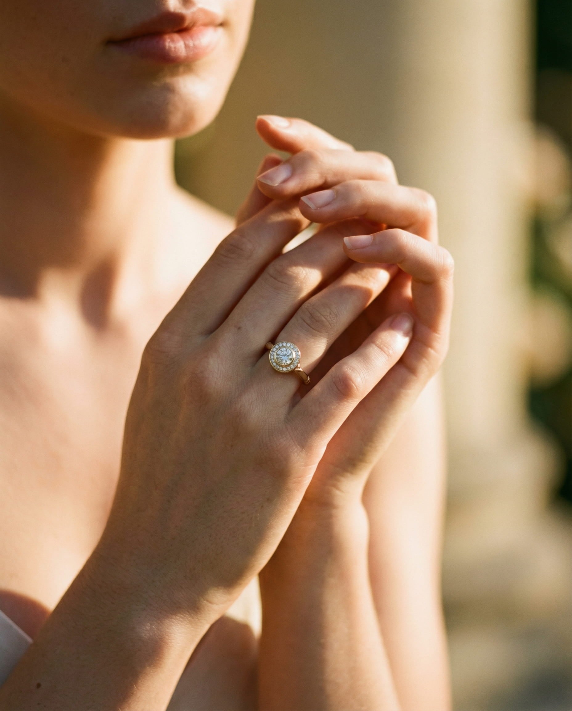 Vintage Gold Cubic Zirconia Ring Set