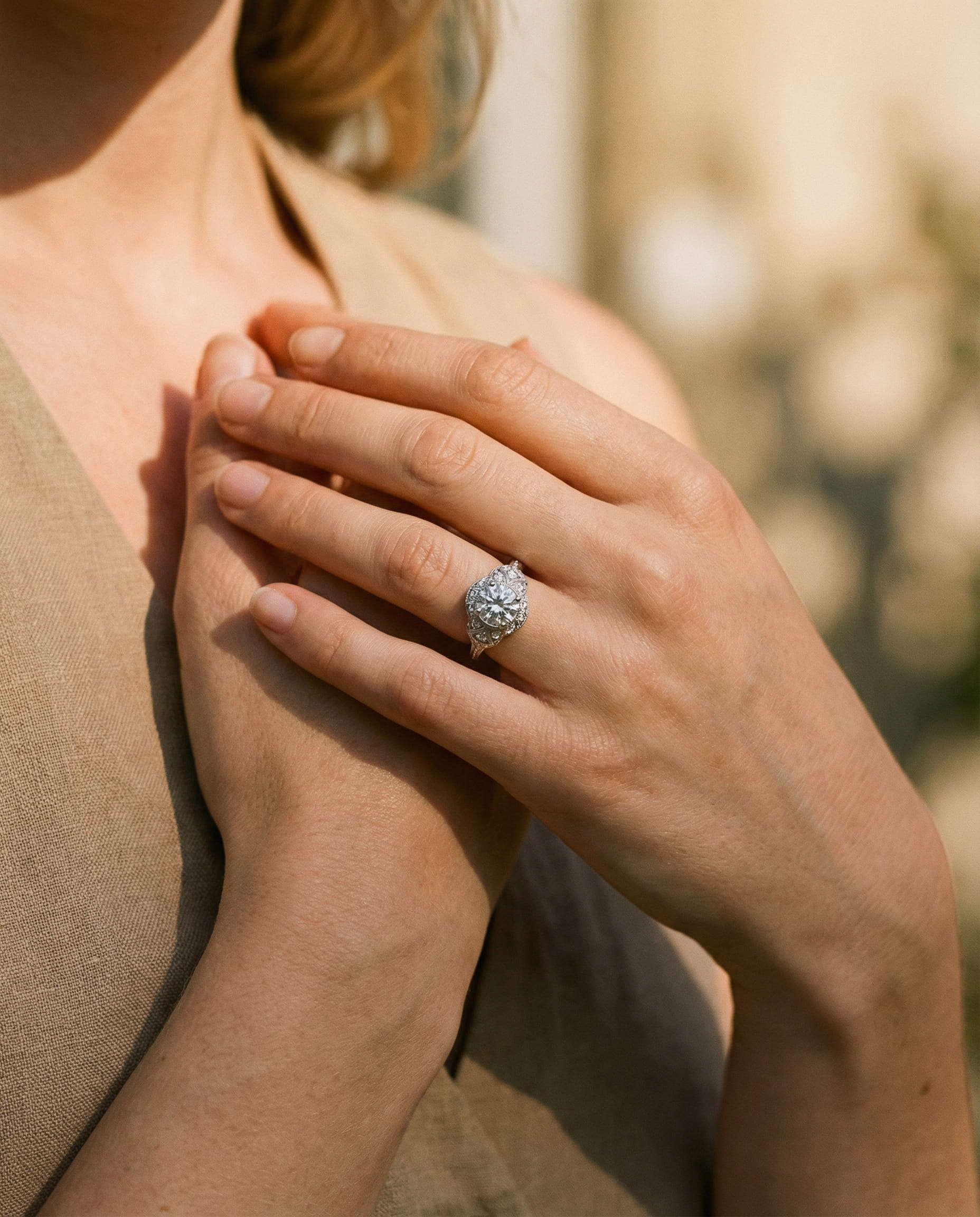 Vintage Silver Crystal Ring