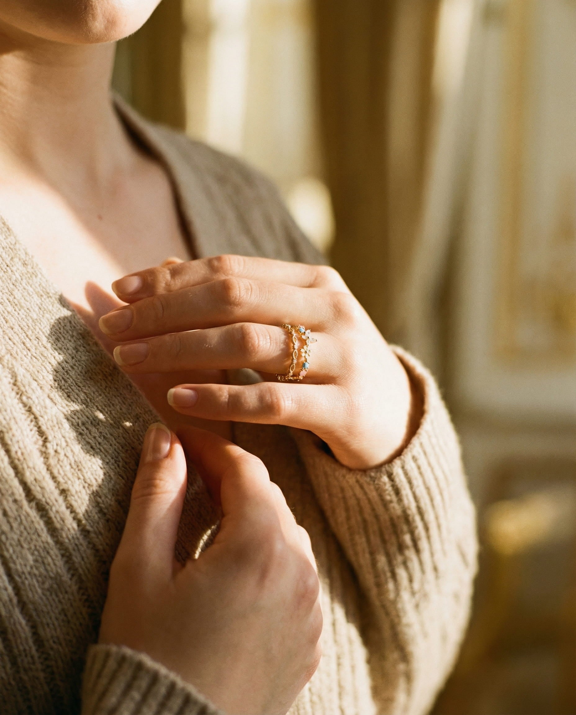 Vintage Gold Flower Ring