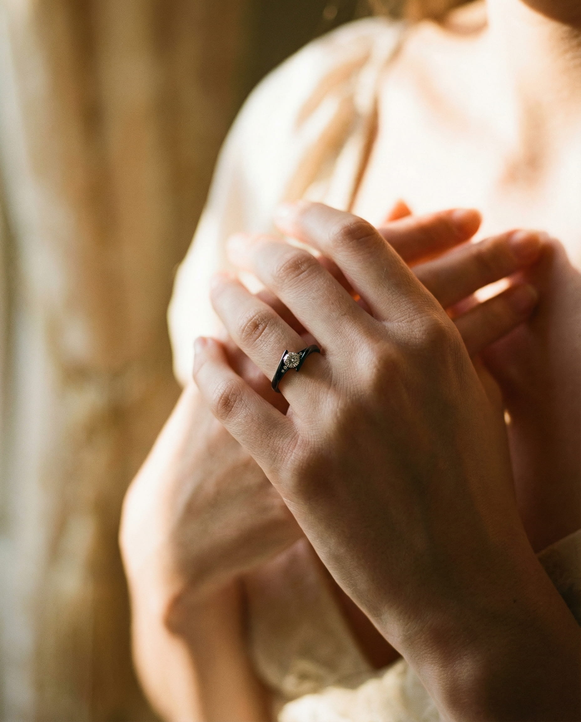 Vintage Black Gold Crystal Ring