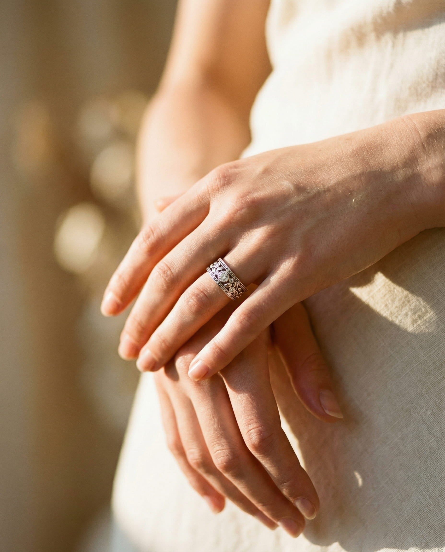 Vintage Silver Cubic Zirconia Ring