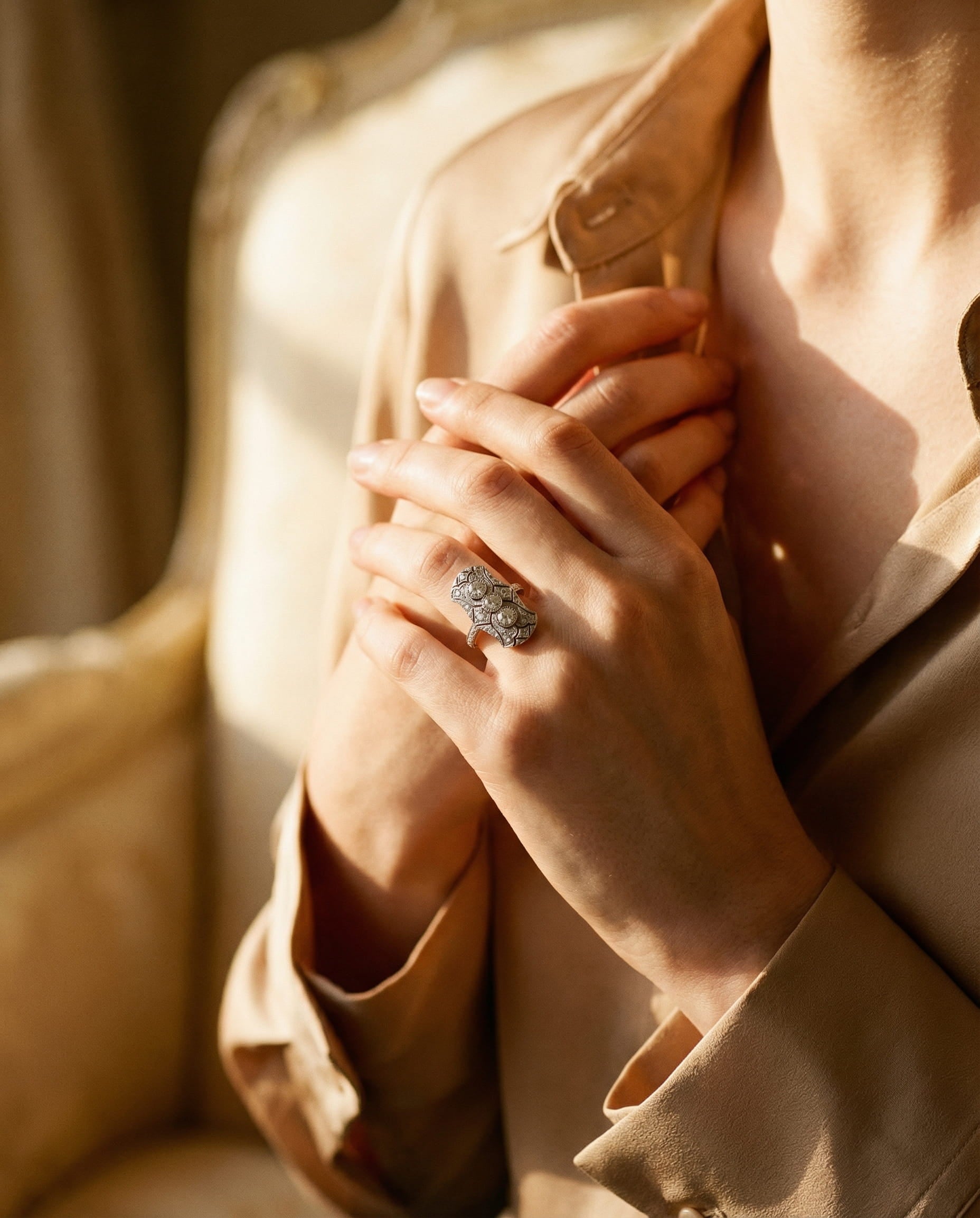 Vintage Sparkling Silver Ring