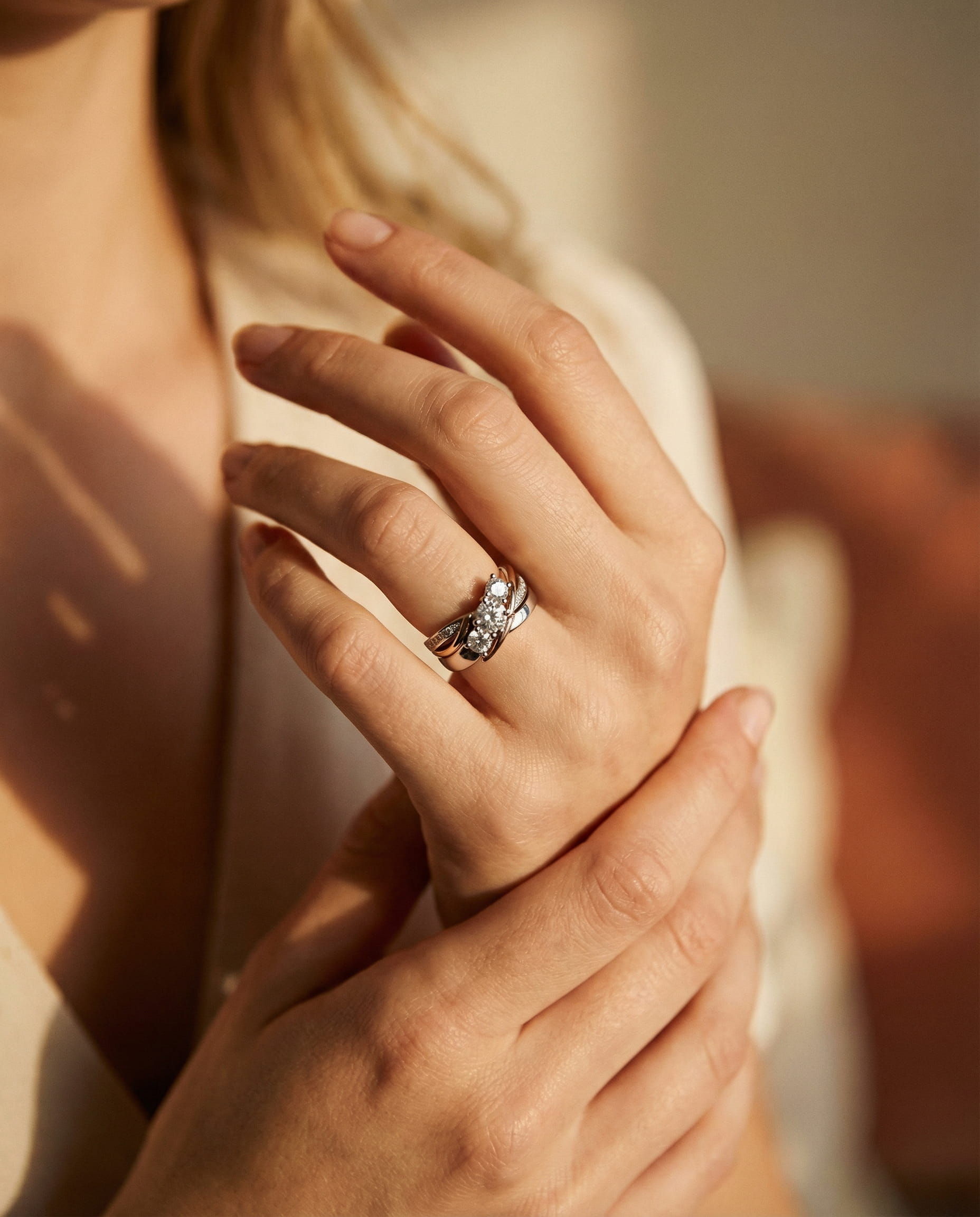 Vintage Gold and Silver Cubic Zirconia Ring