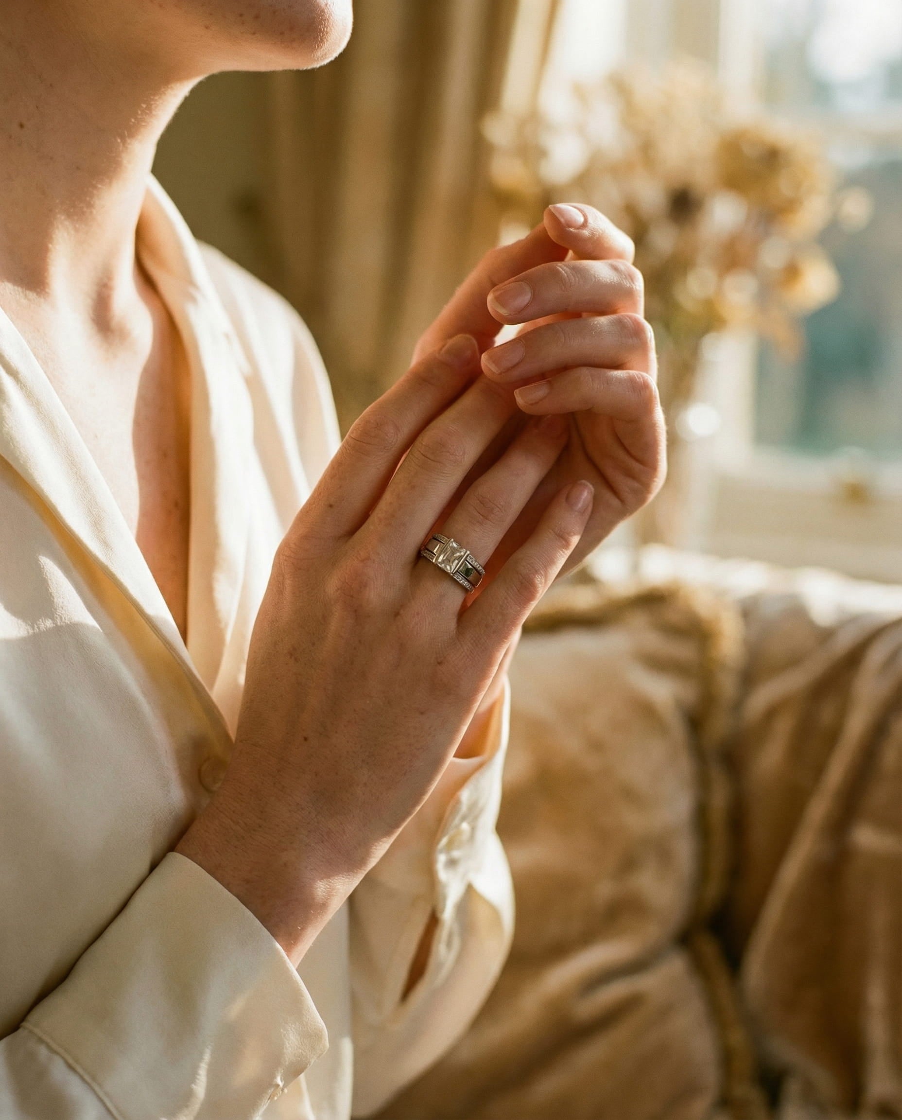 Vintage Glass Inlay Ring