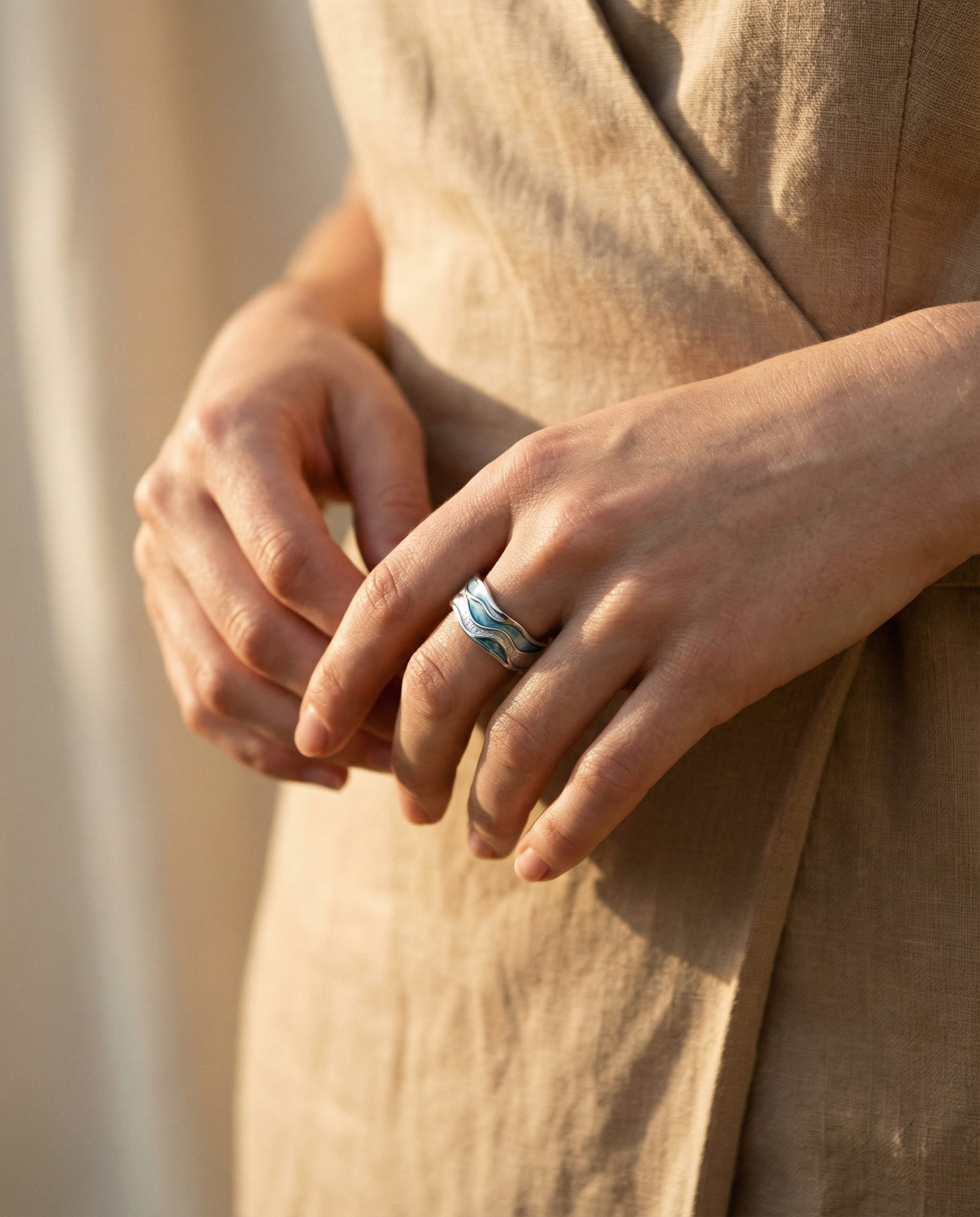 Ocean Wave and Beach Aurora Ring
