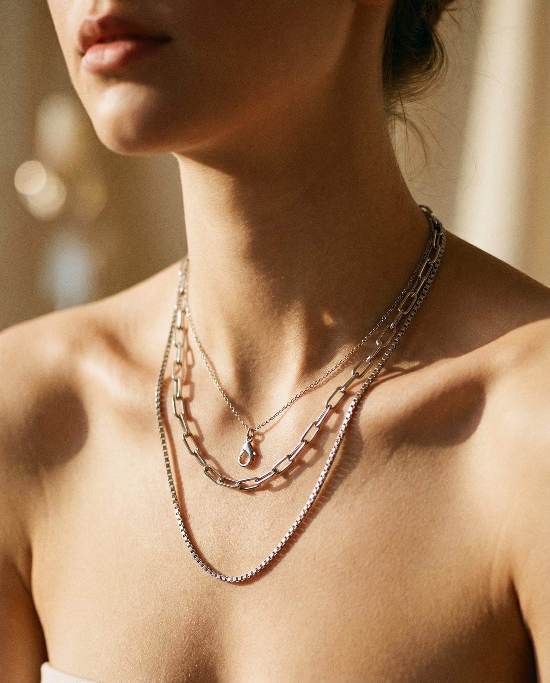 Three-Layer Stainless Steel Necklace