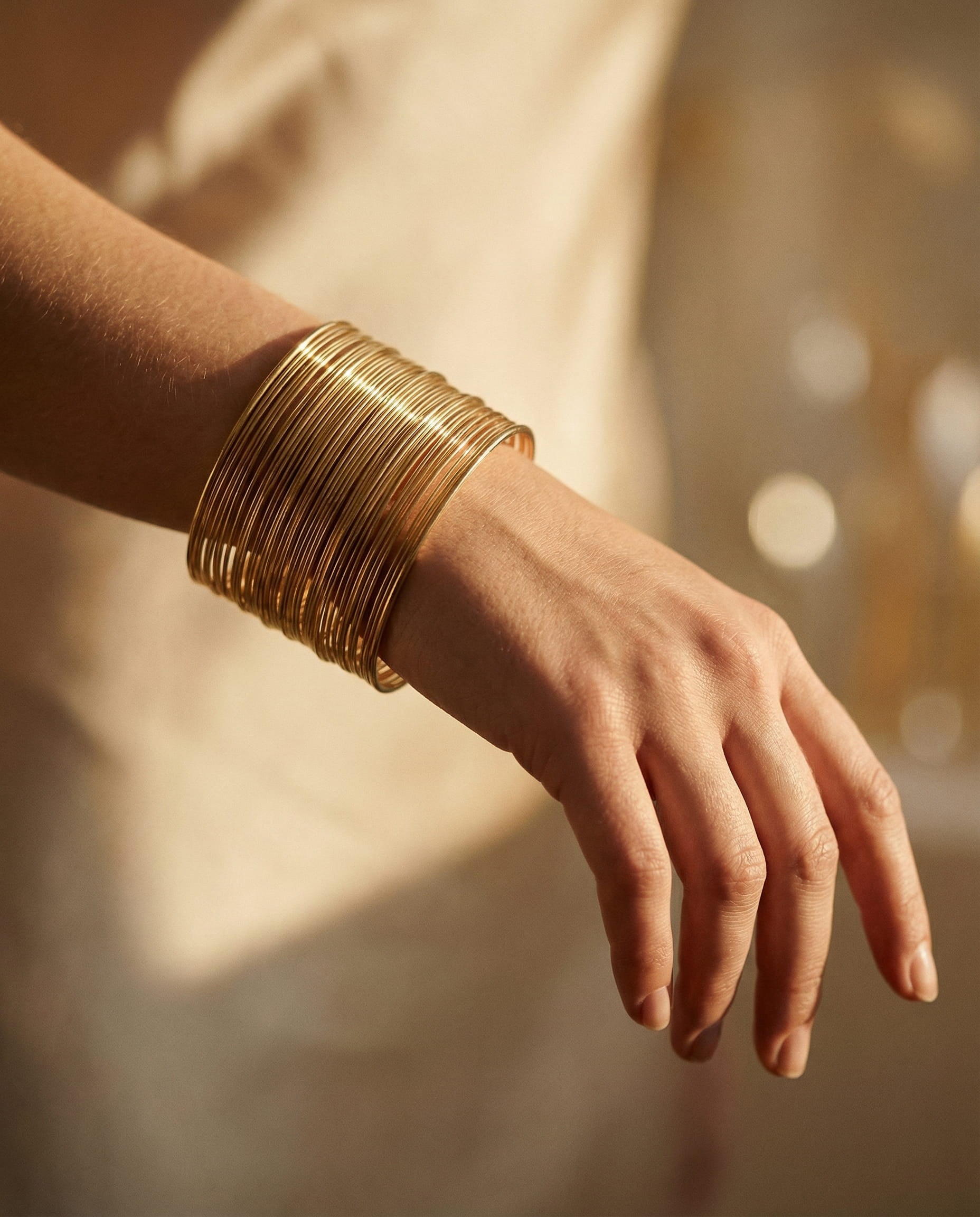 Open Spiral Gold Bracelet