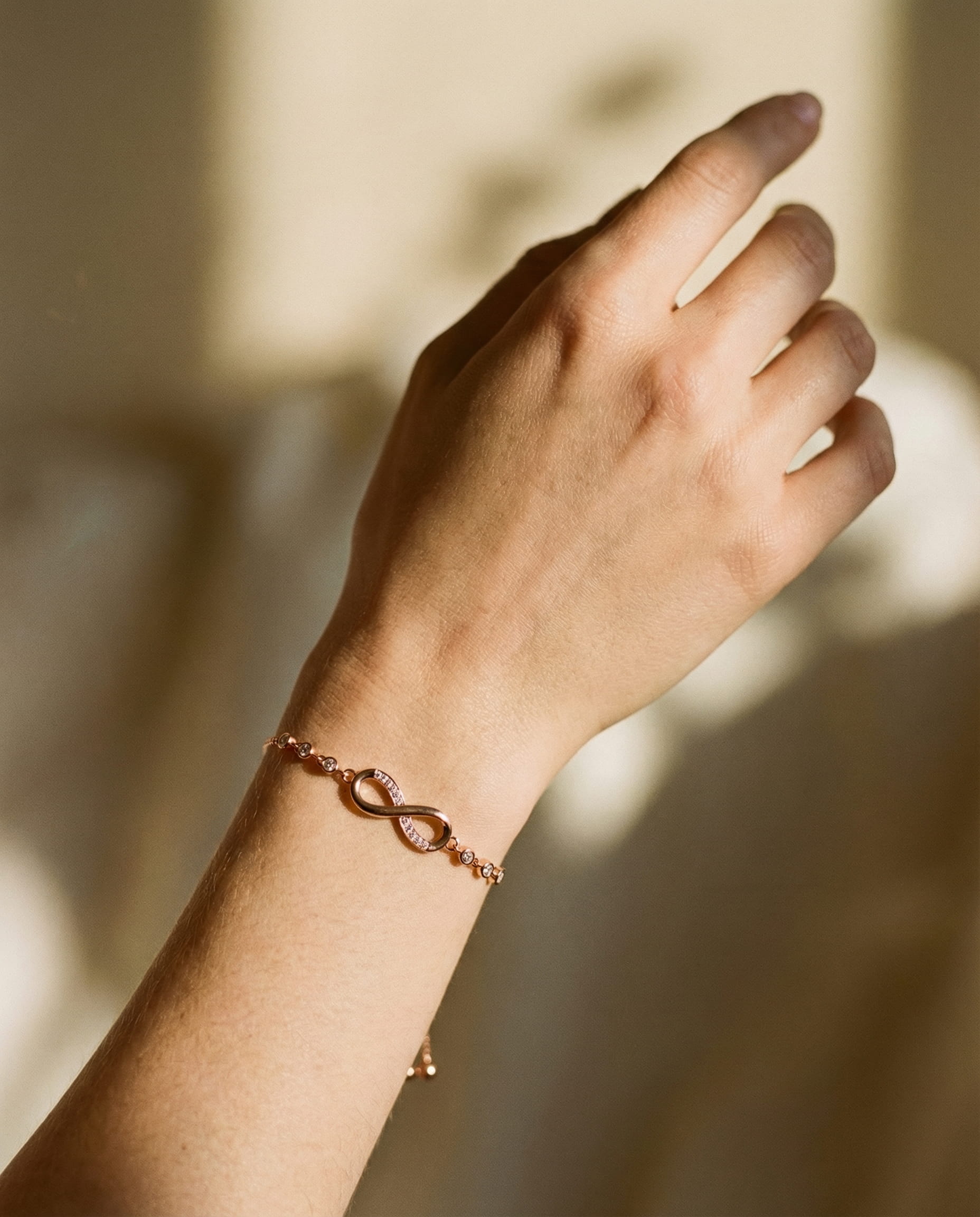 Adjustable Silver Infinity Bracelet