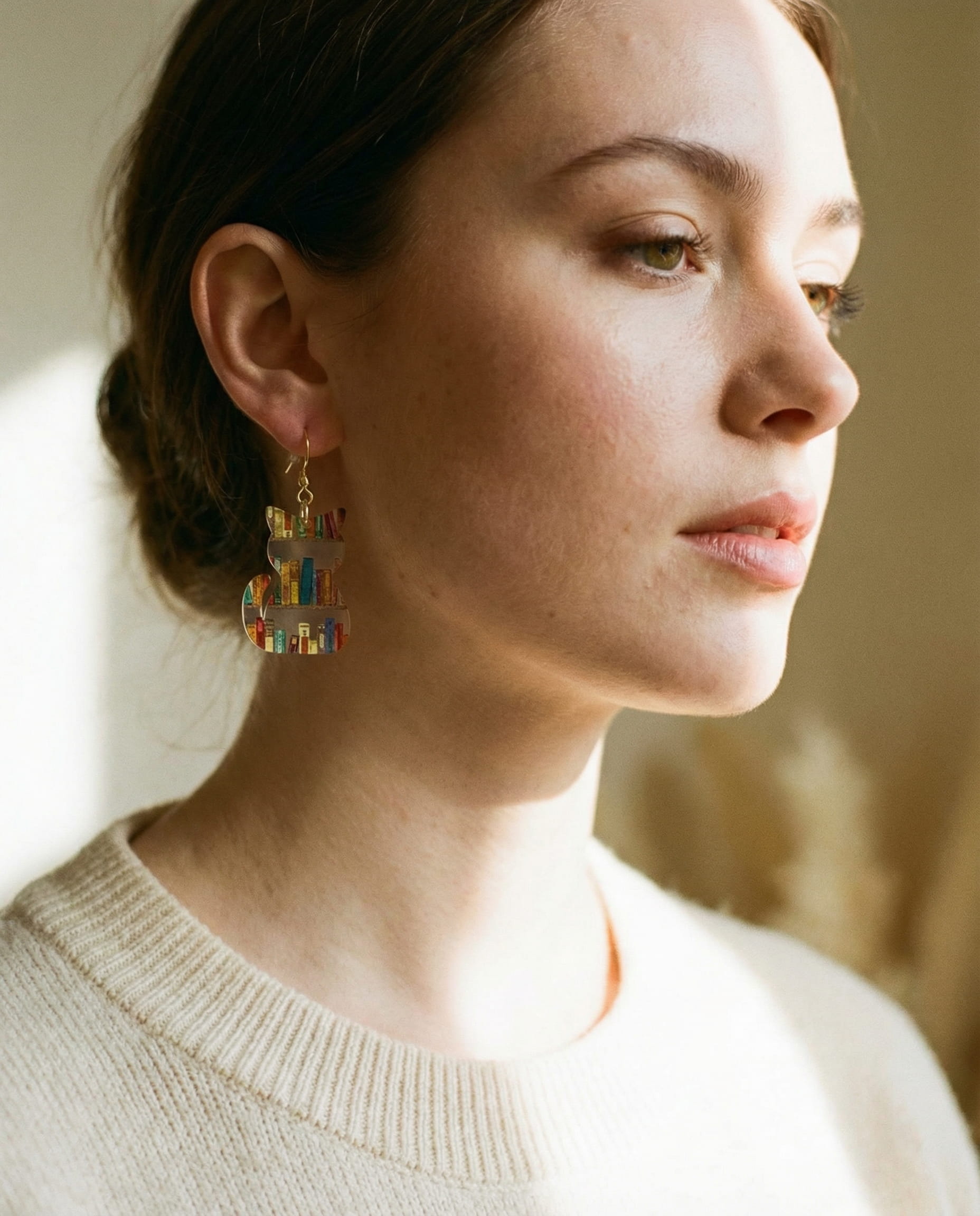 Vintage Multicoloured Kitten Earrings
