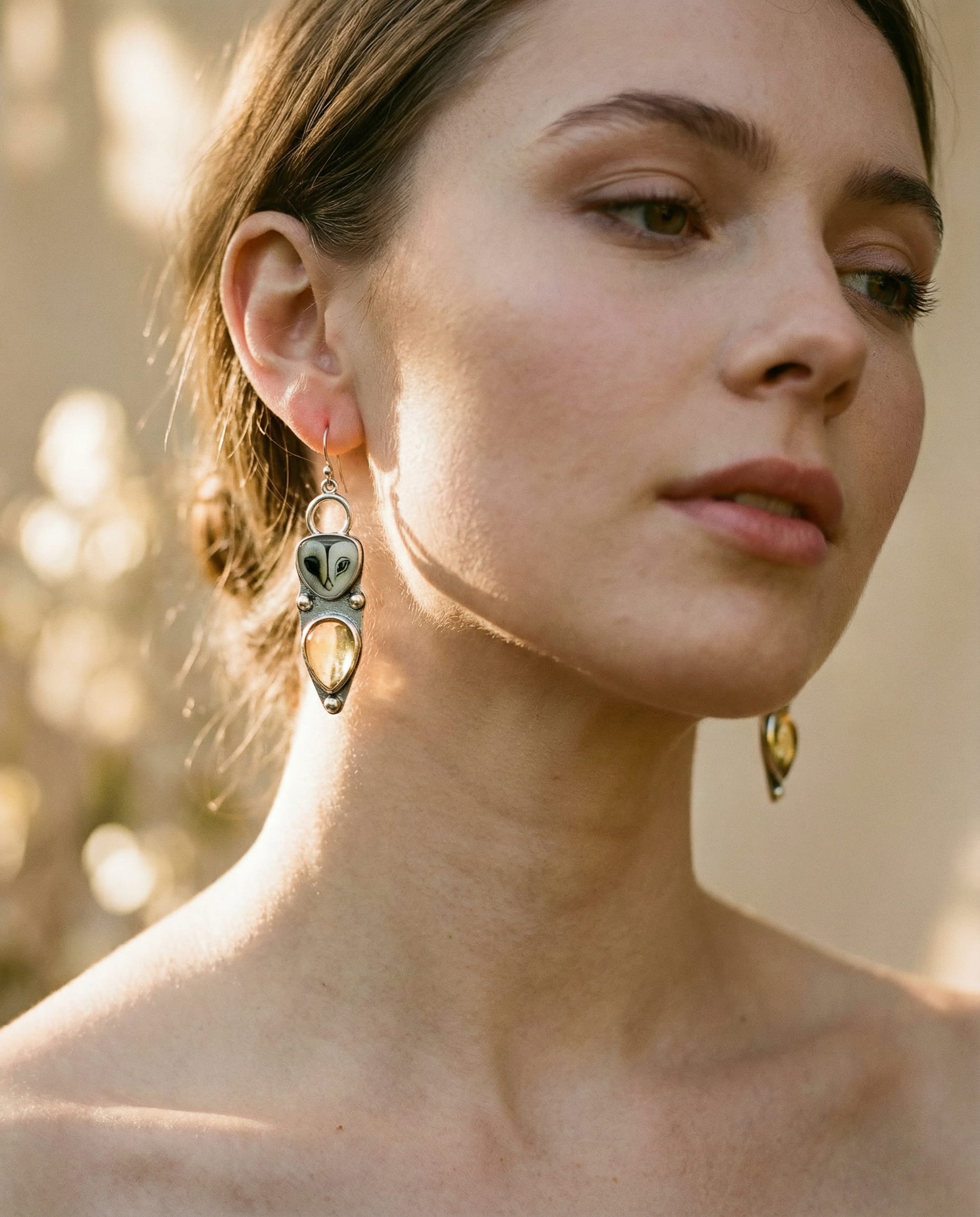 Boho Owl Drop Earrings