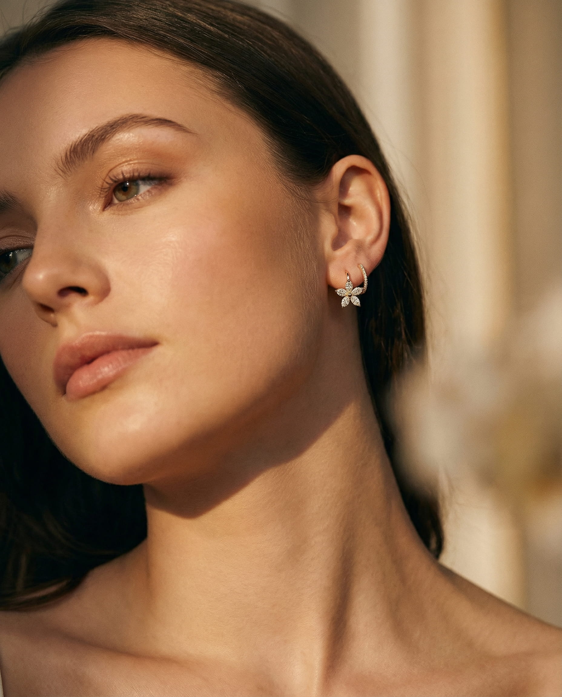 Floral Cubic Zirconia Earrings