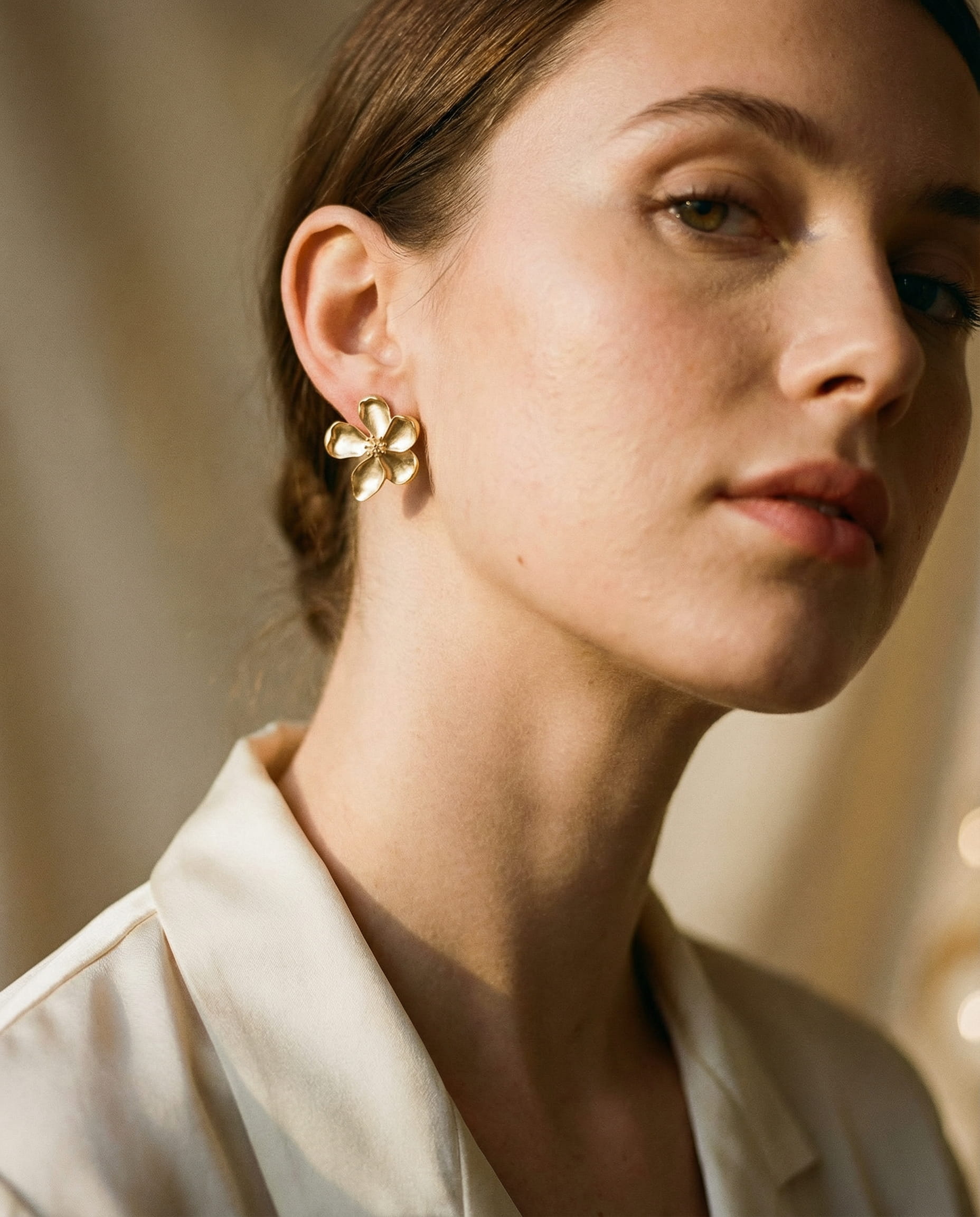 Gold Flower Earrings