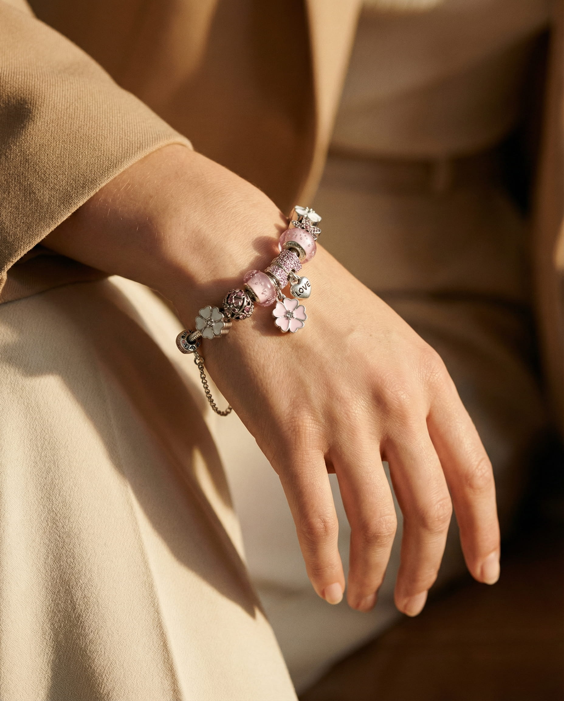 Vintage Pink Silver Bracelets