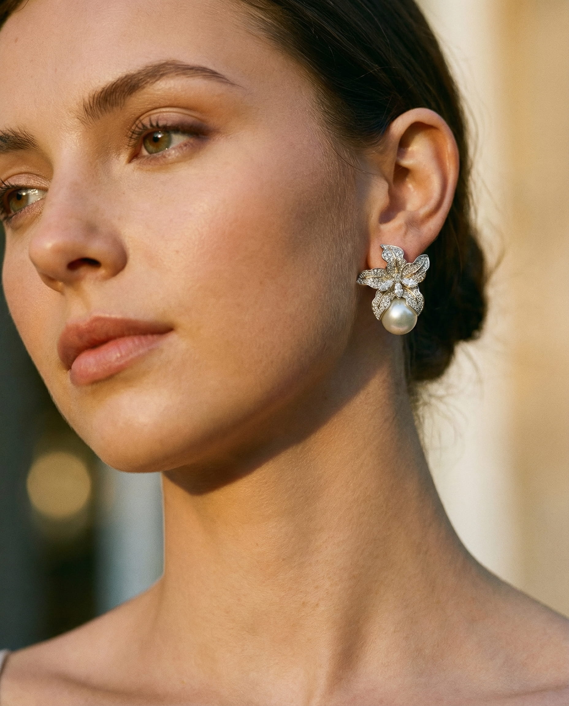 Elegant Floral Pearl Earrings