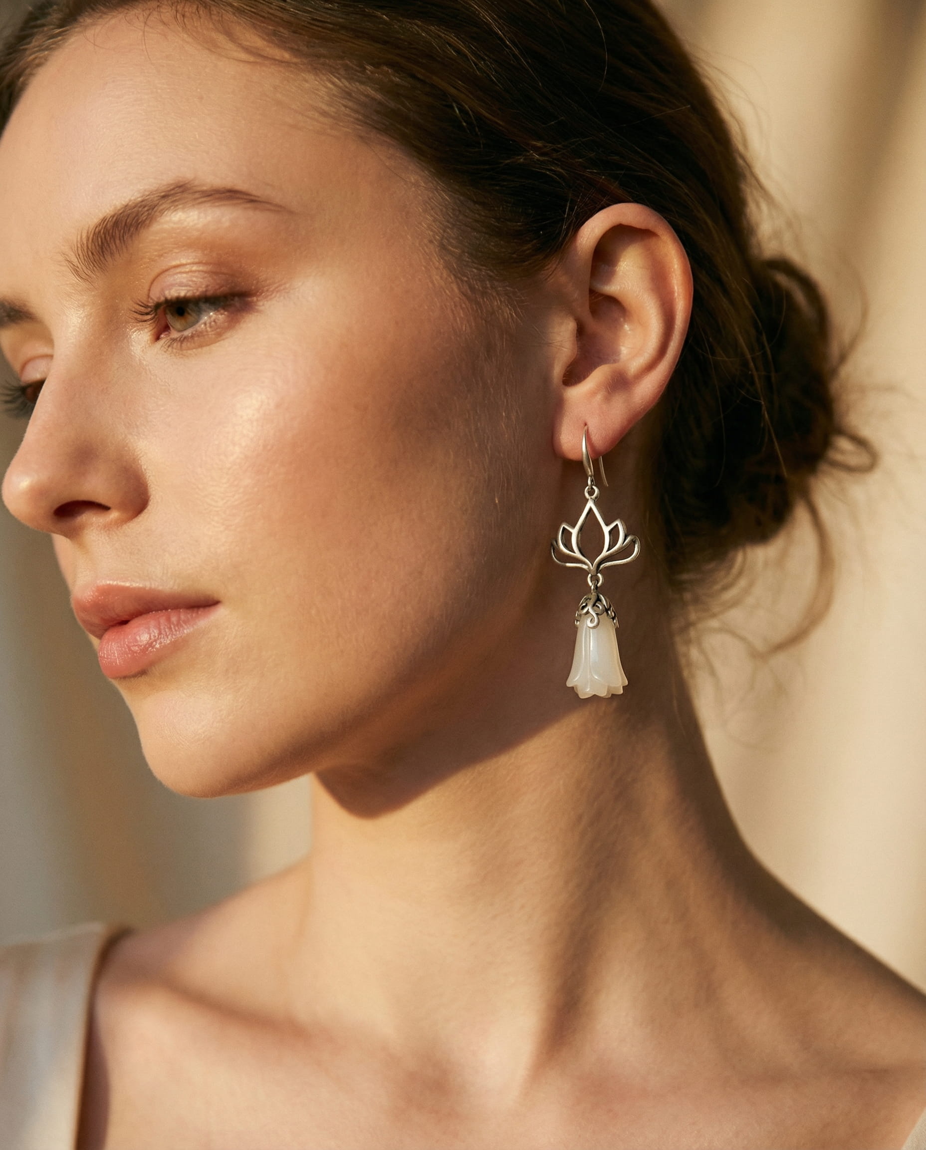 Vintage White Opal Earrings