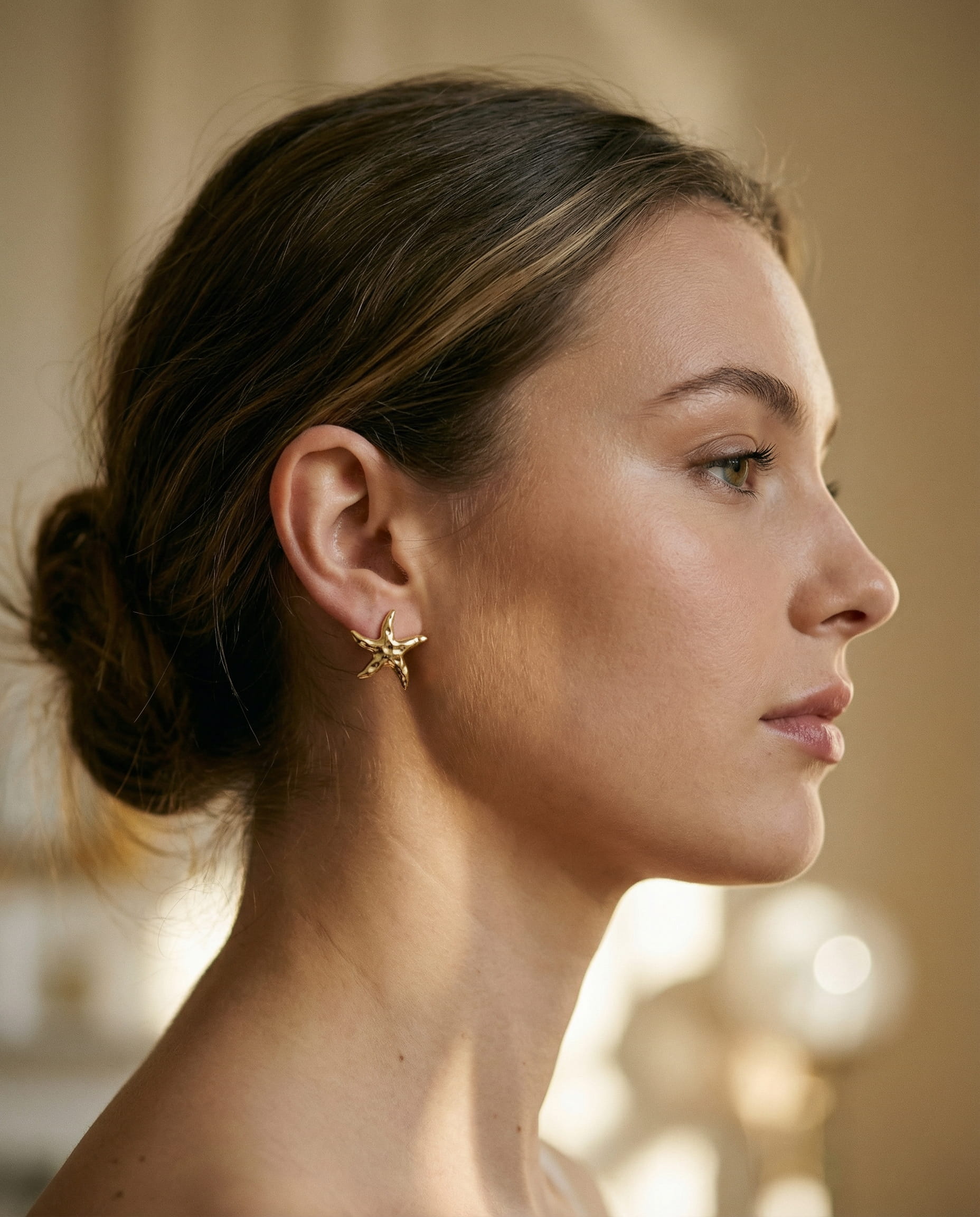 Gold Starfish Earrings