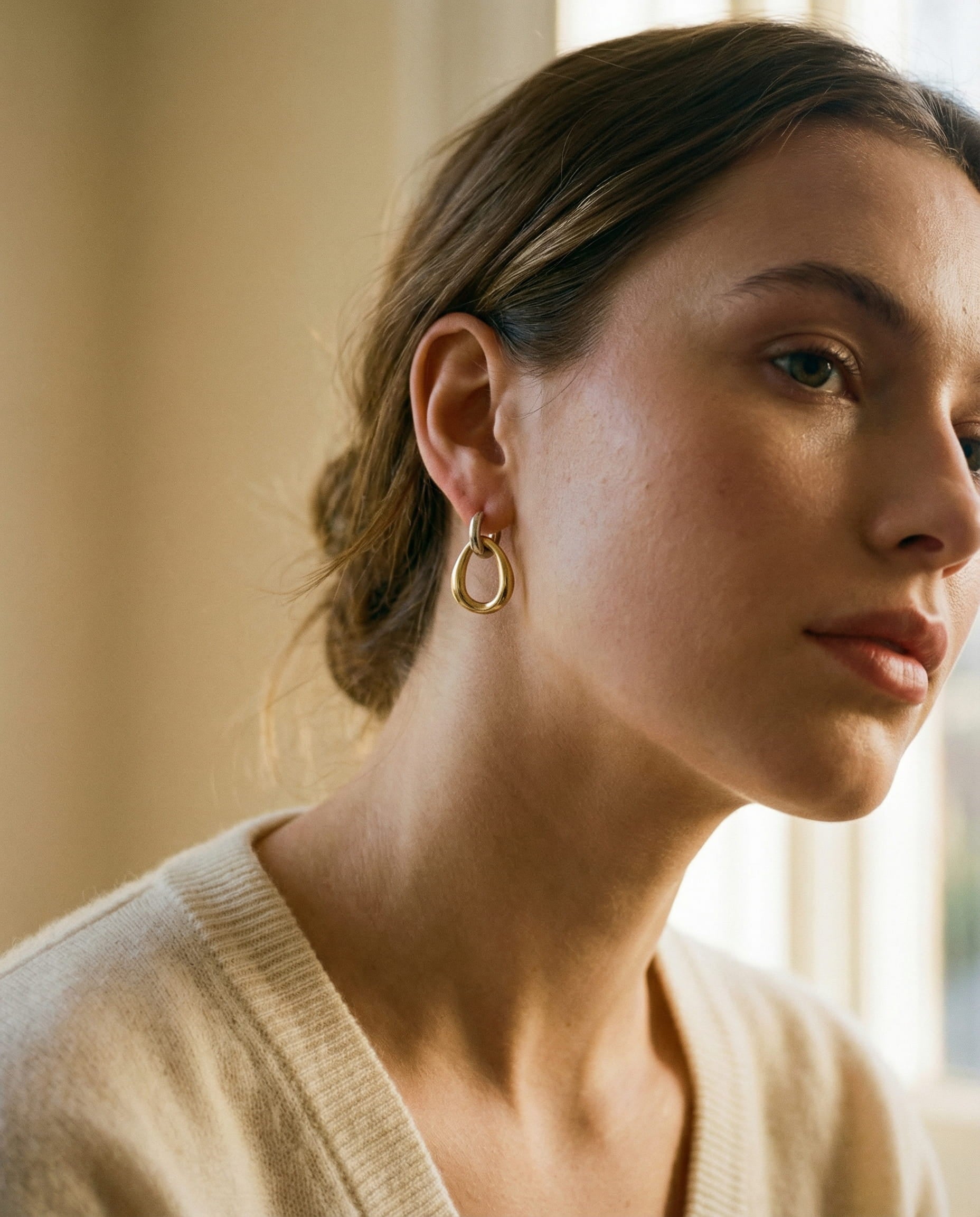 Vintage Two-Tone Metal Earrings