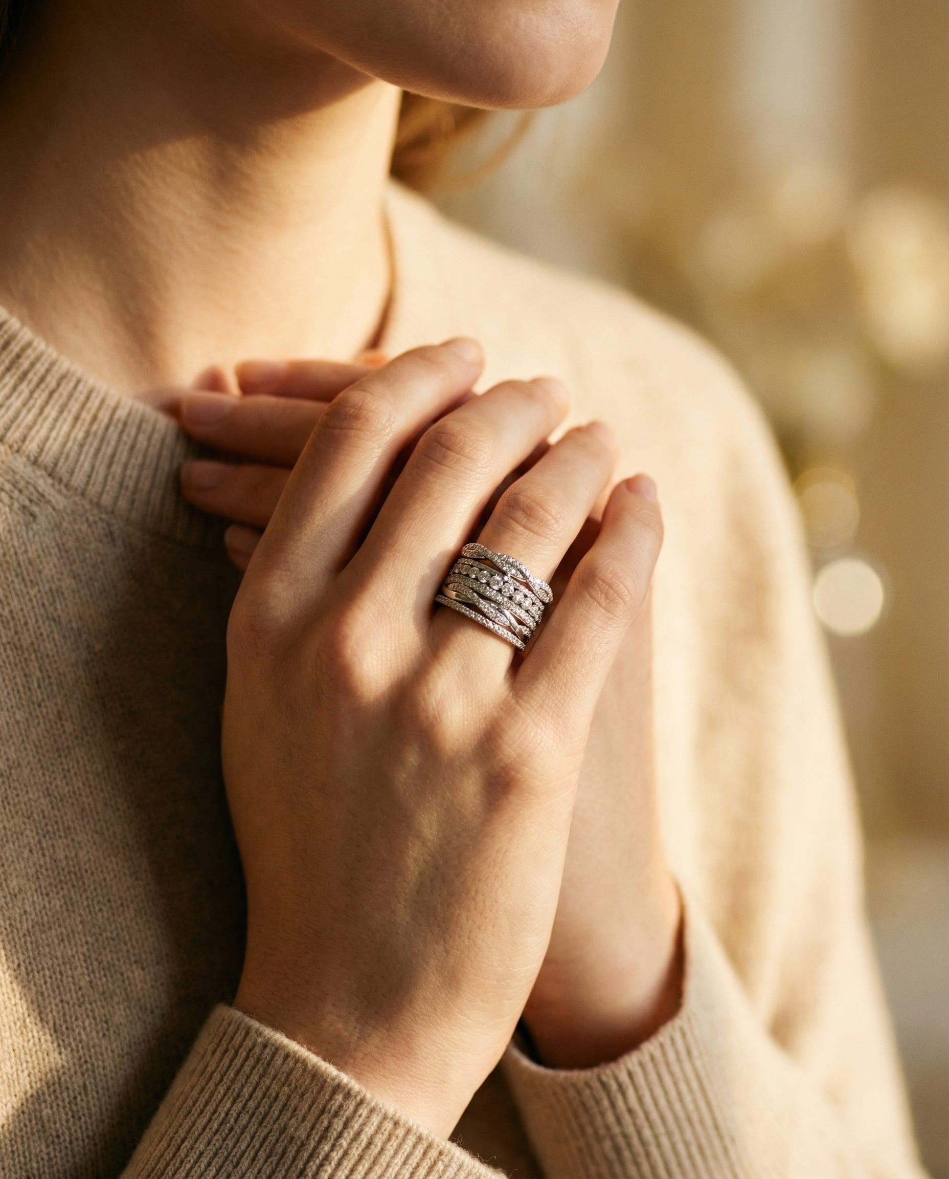 Vintage Layered Cubic Zirconia Ring