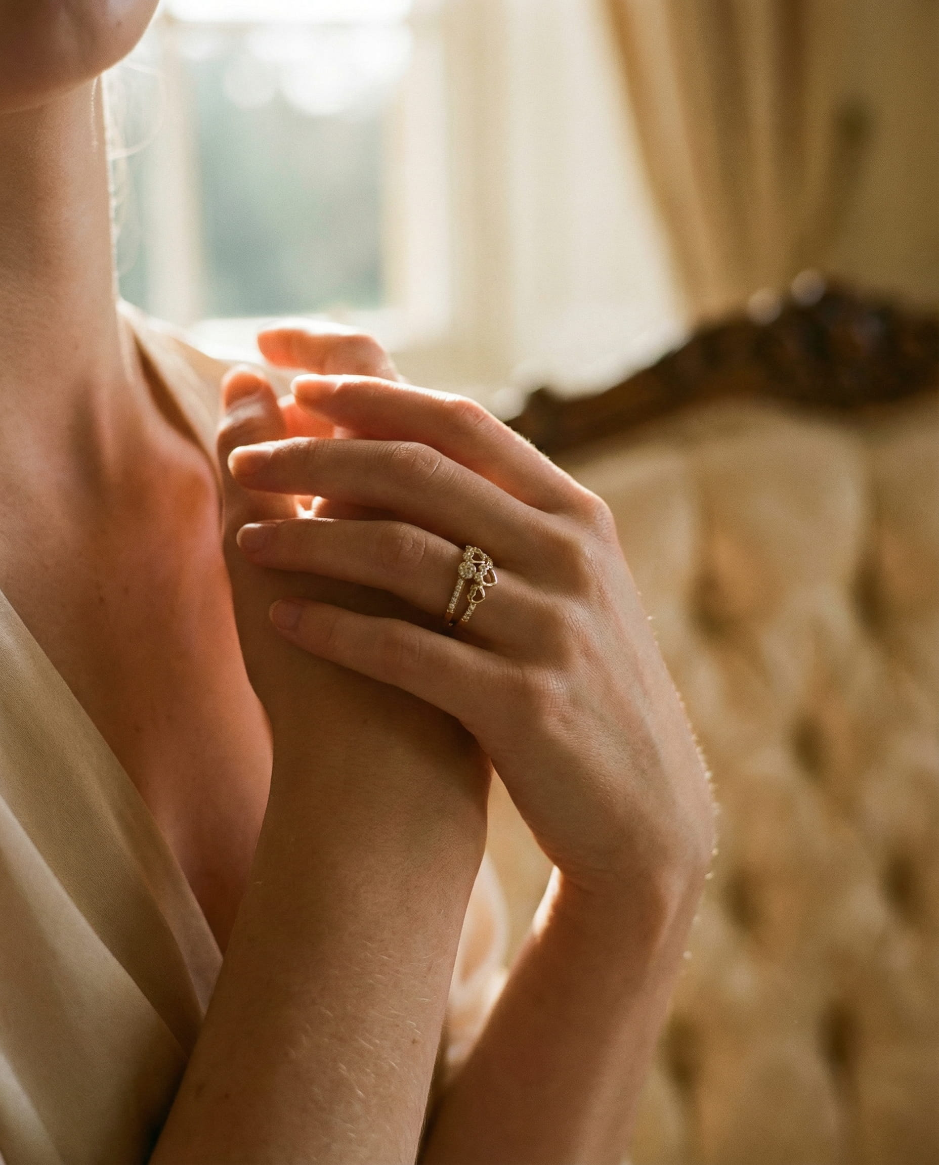 Gold Heart and Crystal Ring