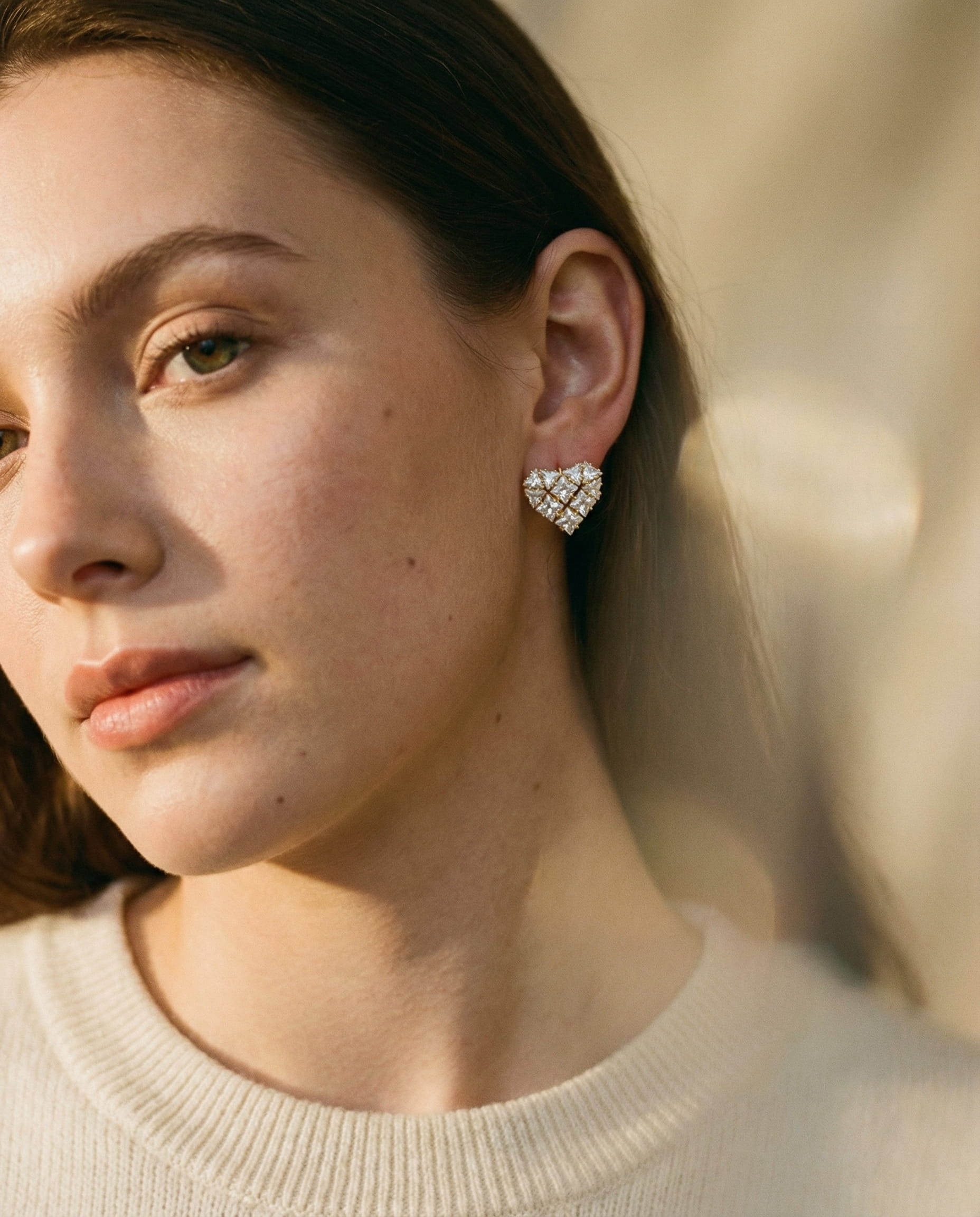 Elegant Heart-Shaped Crystal Earrings