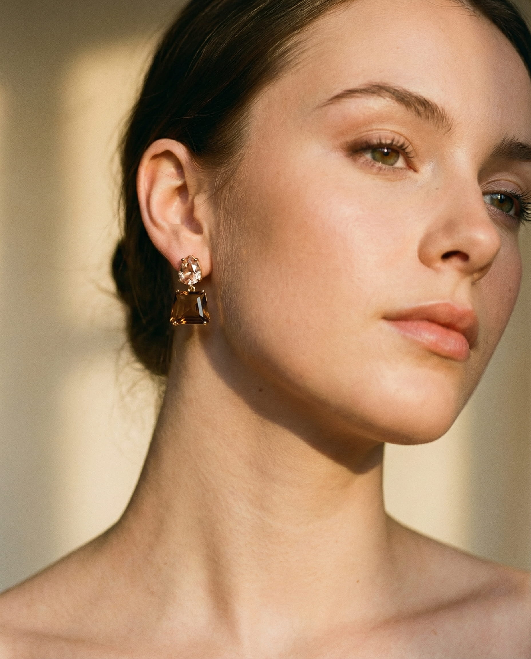 Elegant Gold Desert Crystal Earrings