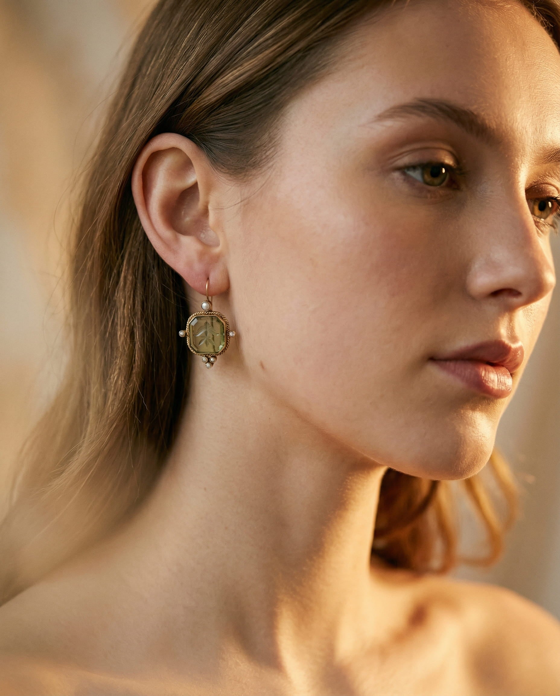 Green Crystal Earrings