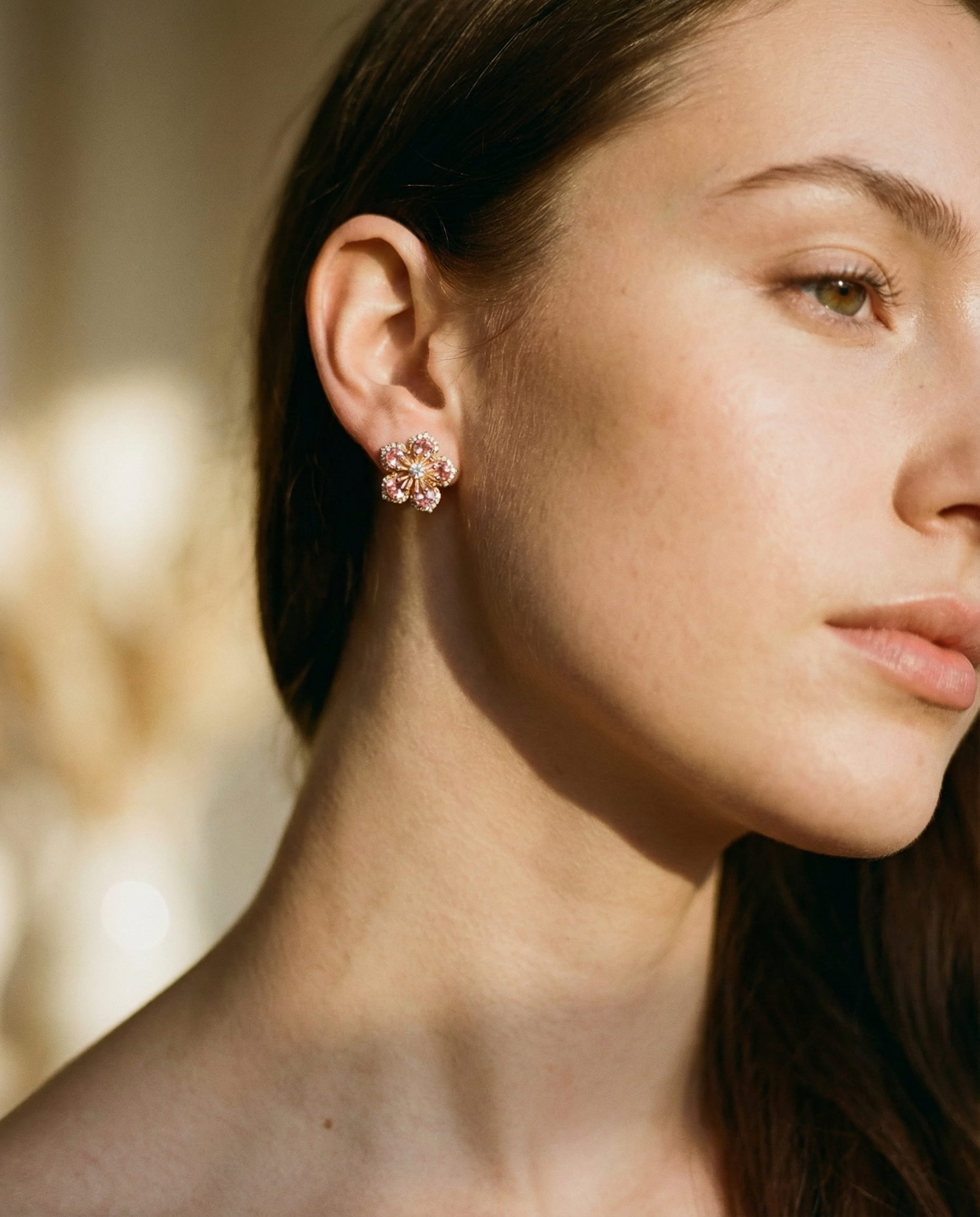 Silver Earrings with Multicoloured Cubic Zirconia