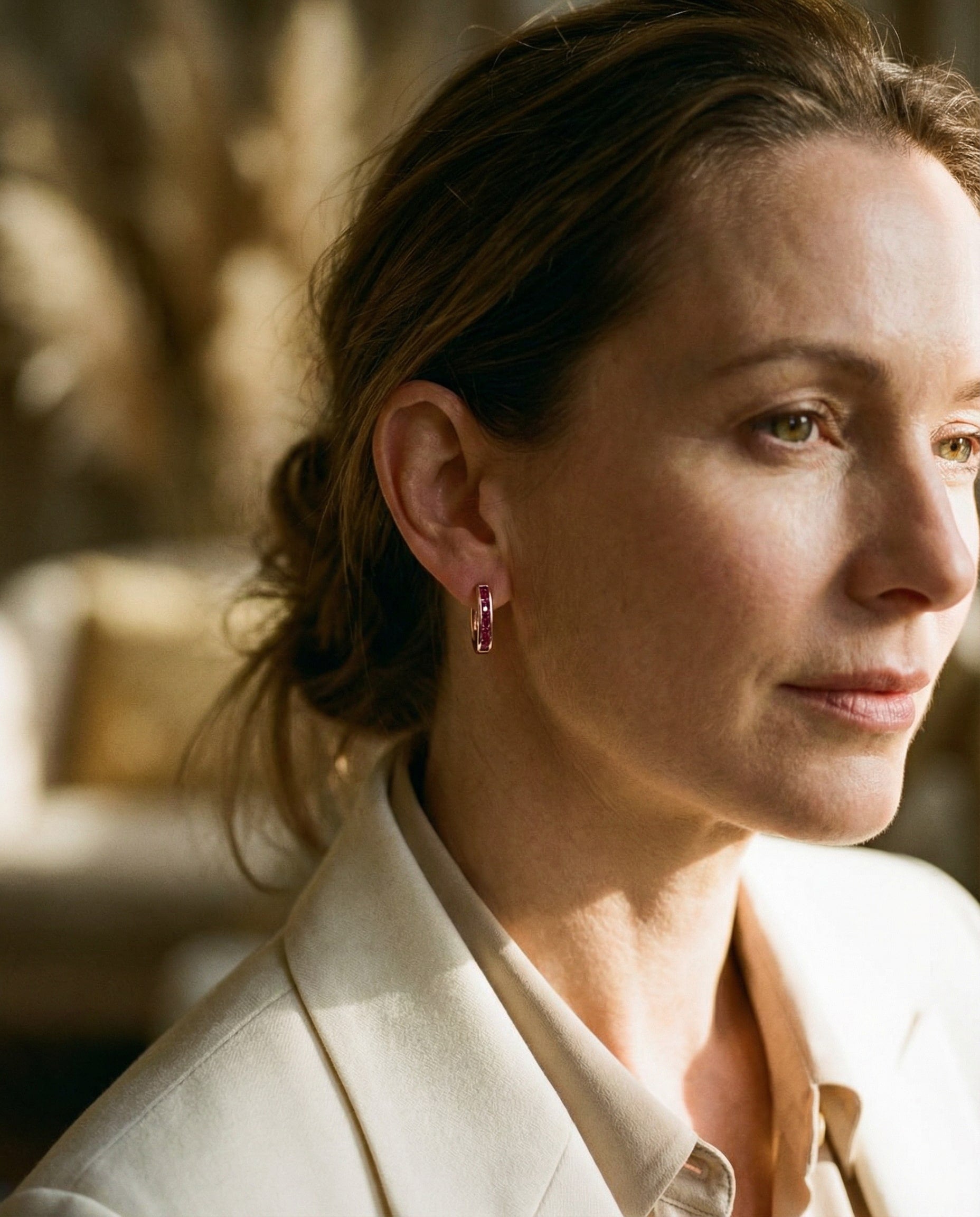 Gold Emerald and Diamond Earrings