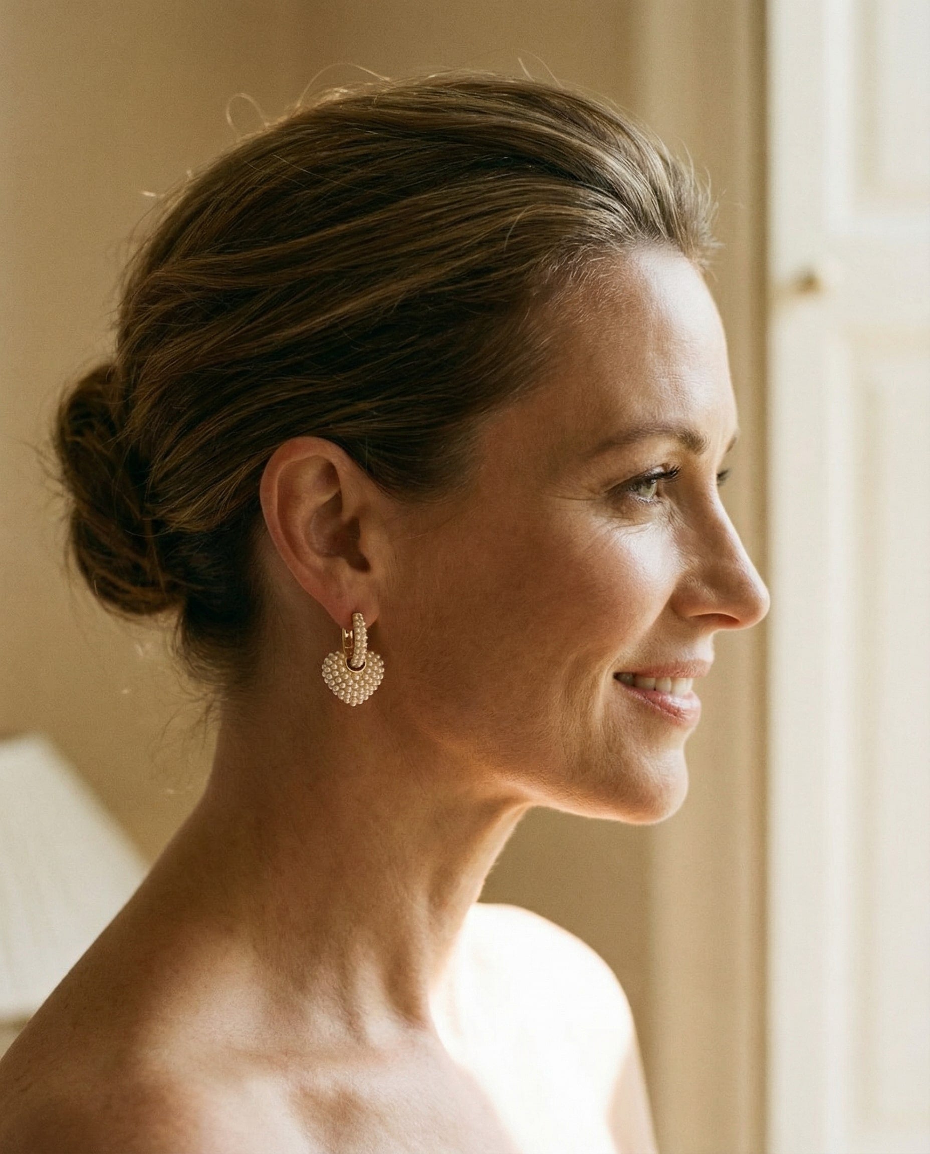 Gold Love Pearl Earrings